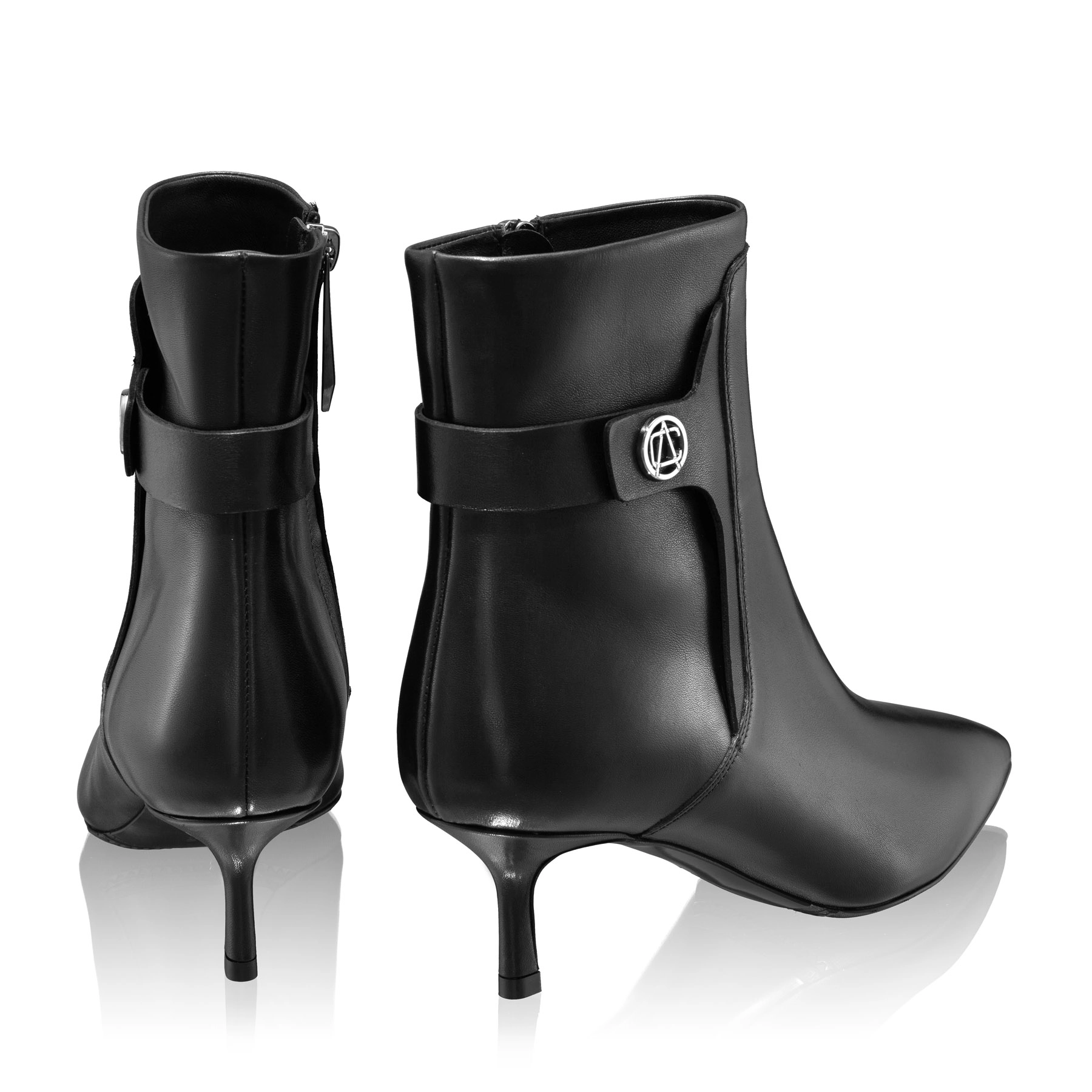 Women's genuine leather ankle boots 8194 Vitello Black