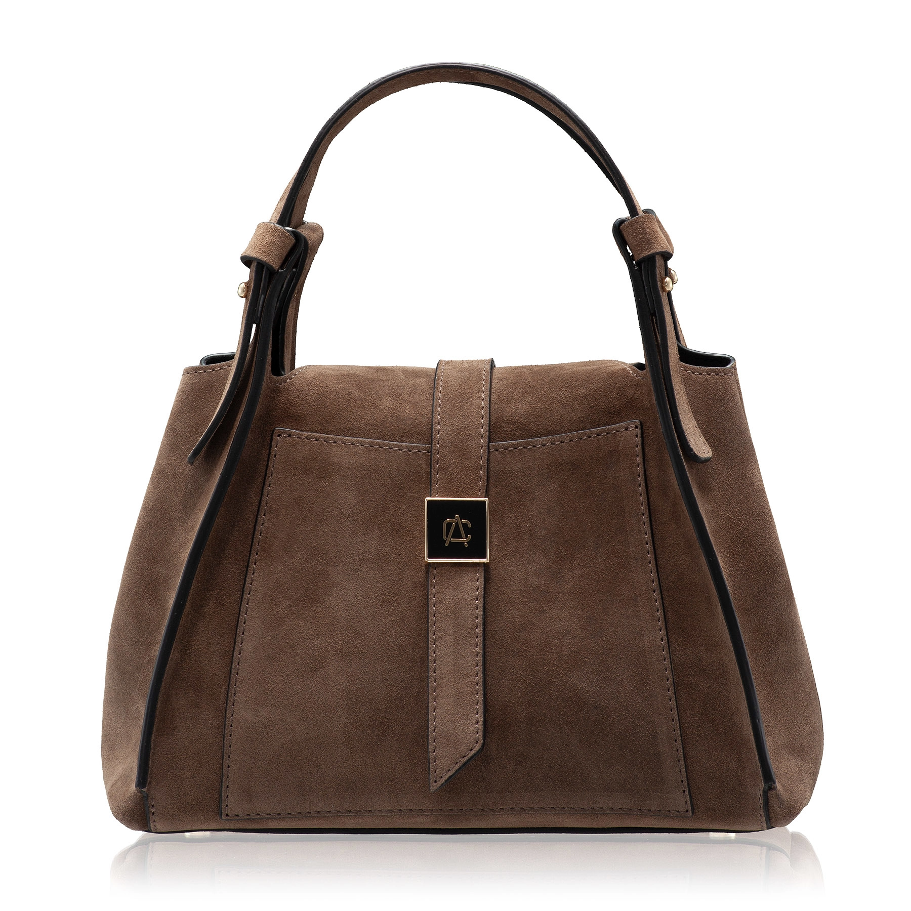 Women Leather Handbag BLUMA 01 CROSTA TAUPE