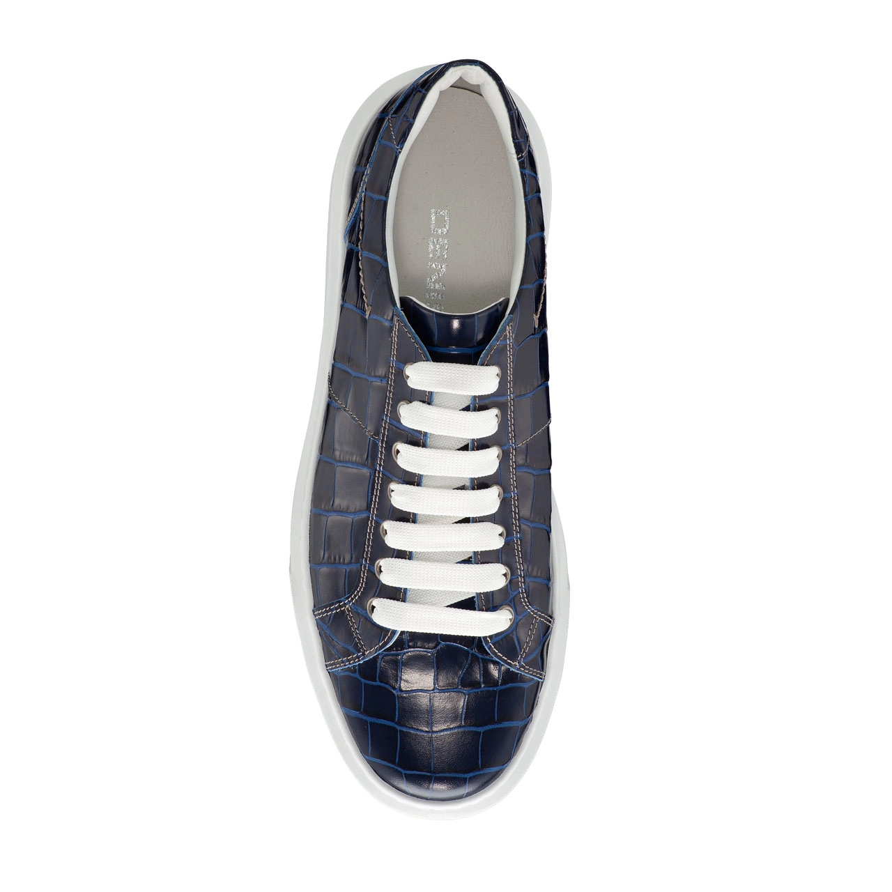 Men genuine leather sports shoes 6897 Croco Blue
