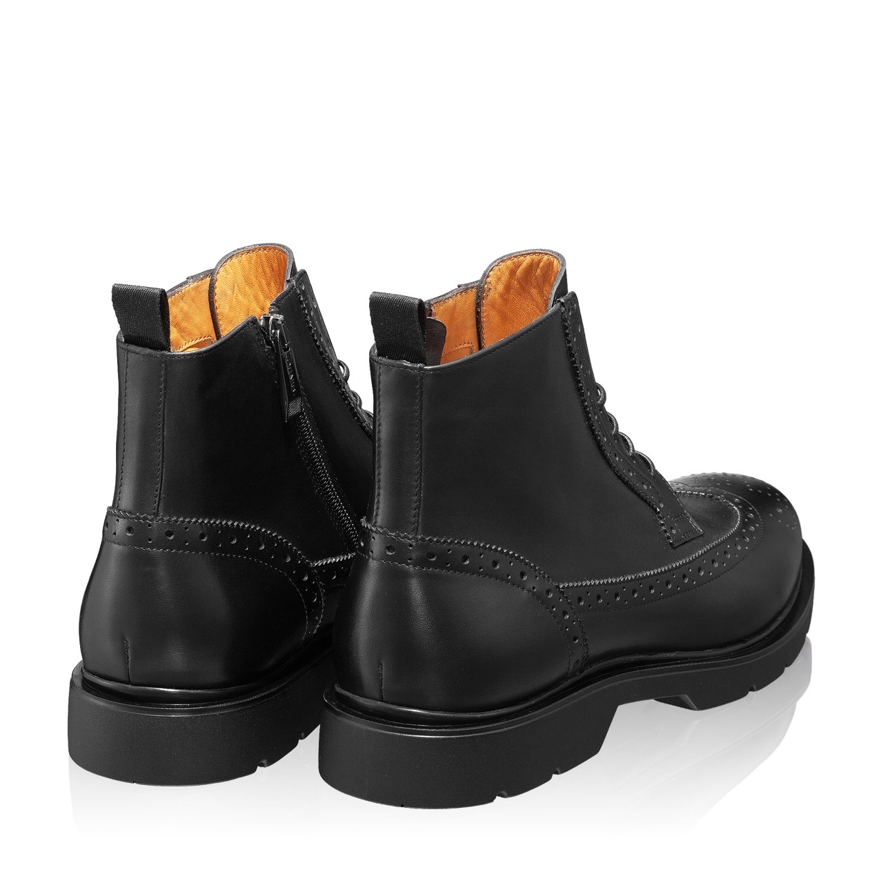 Men genuine leather boots 6925 Vitello Black