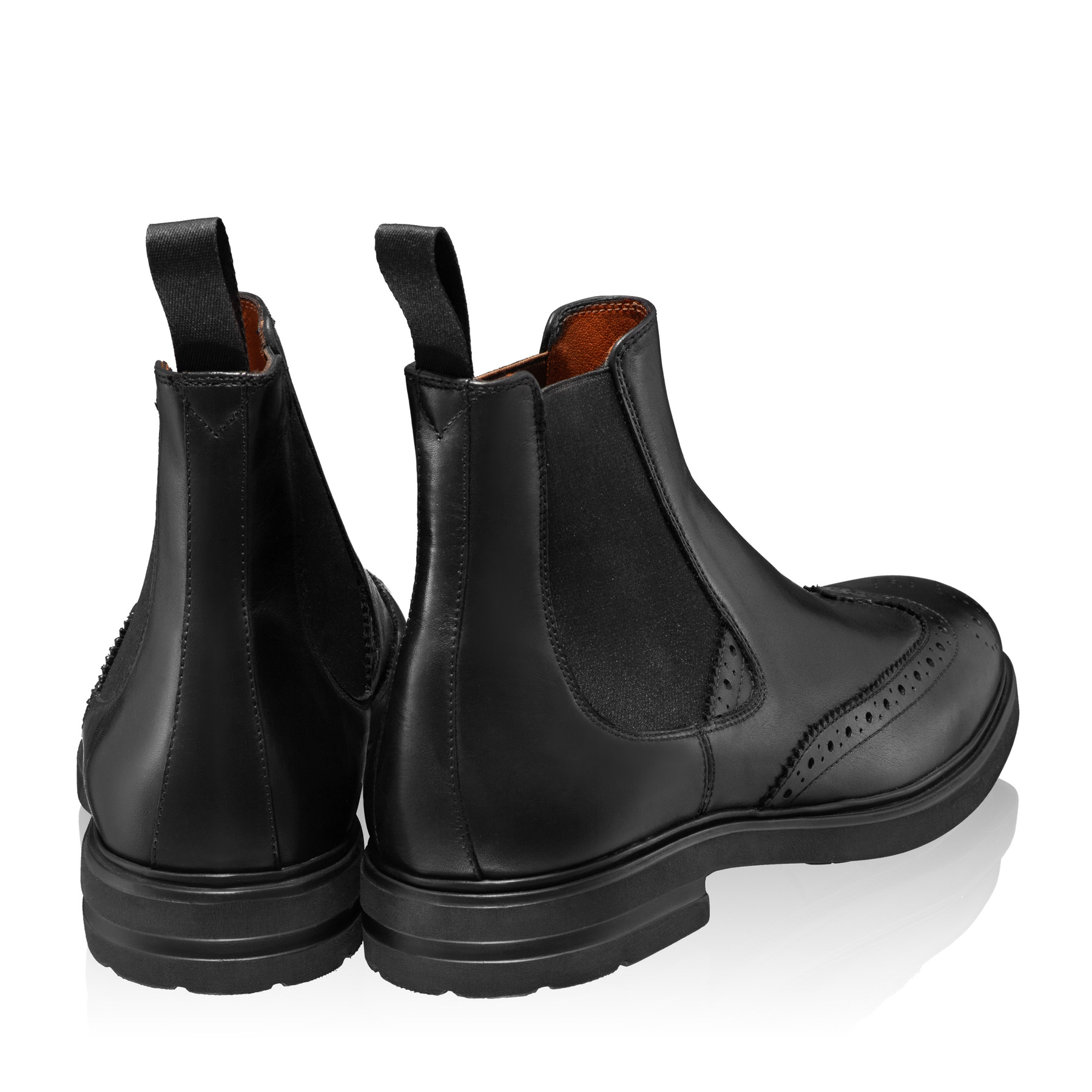 Men Genuine Leather Casual Boots 6987 Vitello Black
