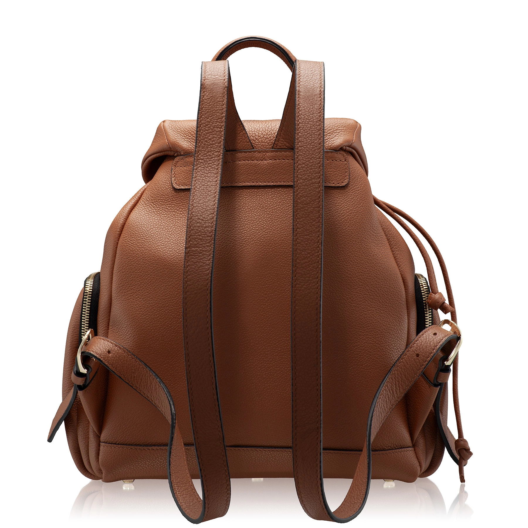 Women Leather Backpack JUDY 01 BOTTALATO CUOIO