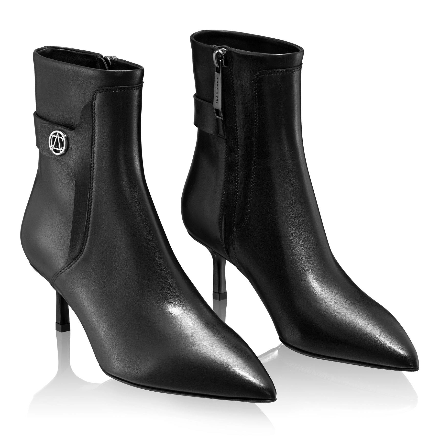 Women's genuine leather ankle boots 8194 Vitello Black