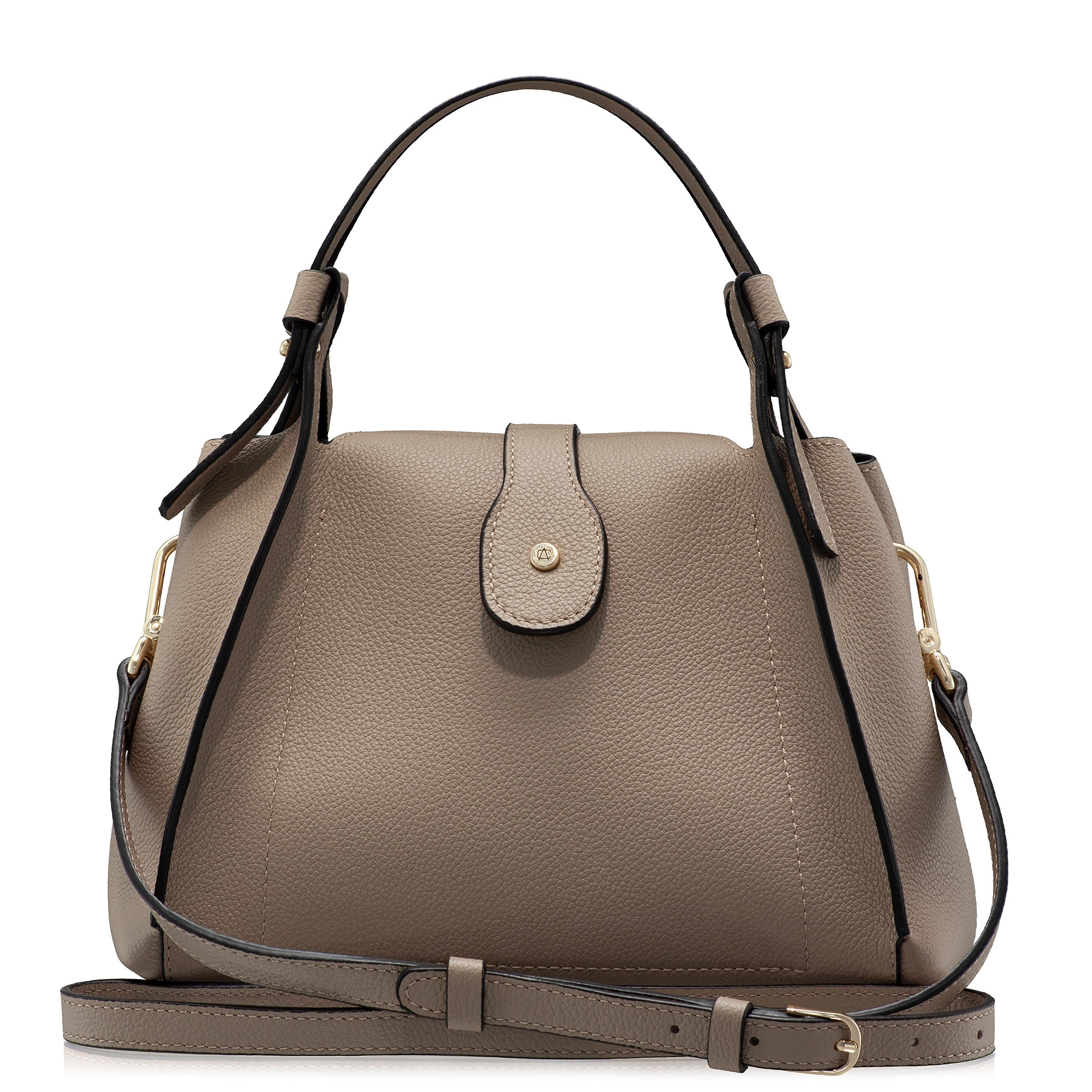 Women Leather Handbag BLUMA 01 BOTTALATO TAUPE