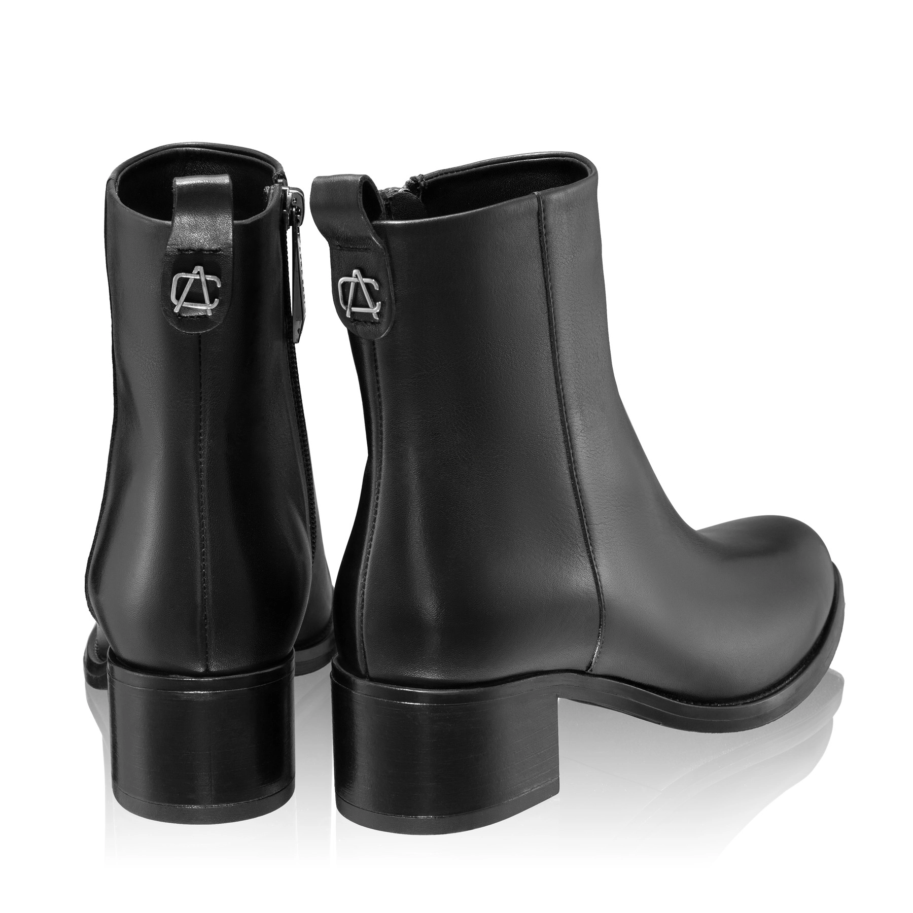 Women Leather Ankle-Boots 5933 Vitello Black