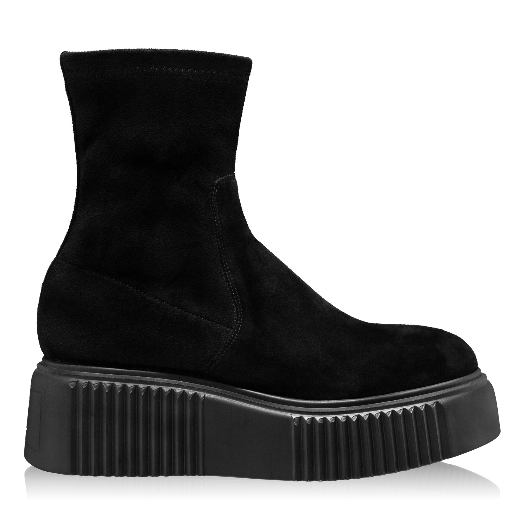 Women Suede Leather Boots 6497 CAMOSCIO+STRETCH BLACK