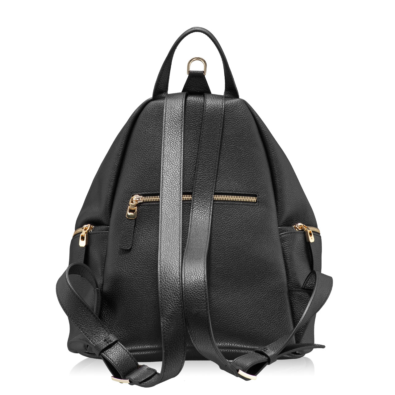 Women Leather Backpack AMERY BOTTALATO BLACK