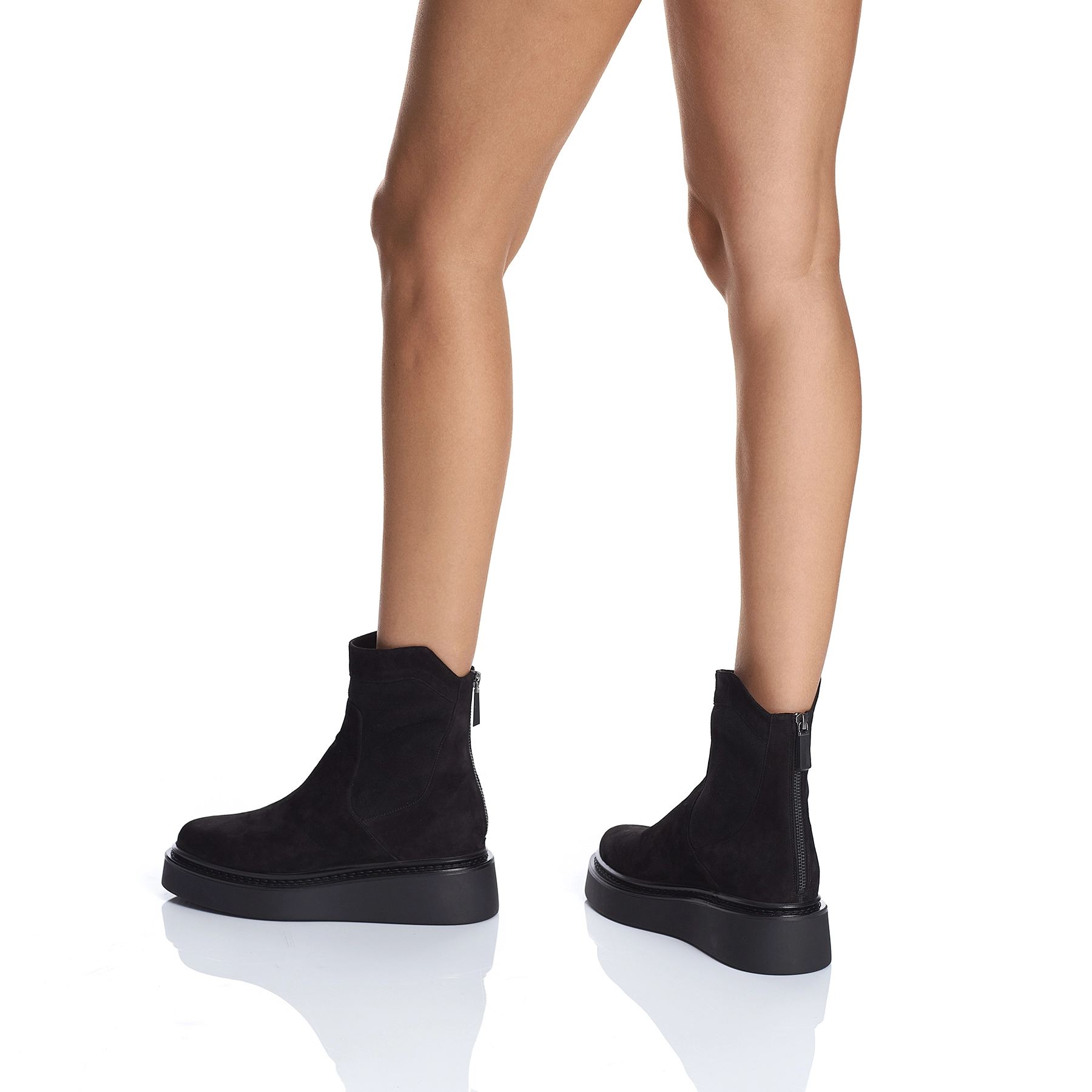 Women Suede Leather Boots 7936 Camoscio Black