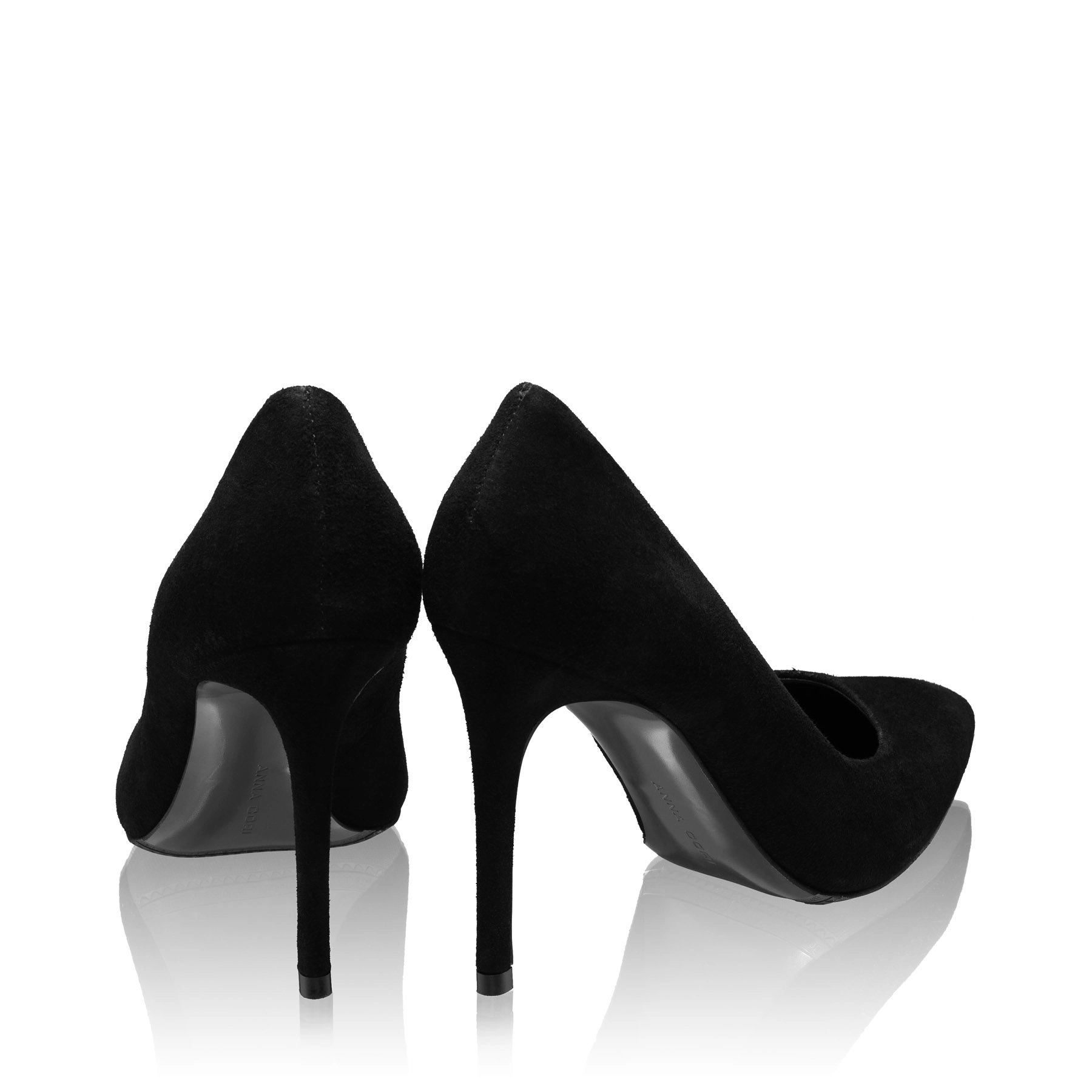 Mid-heel Suede Pointed Toe Pumps 7868 Camoscio Black