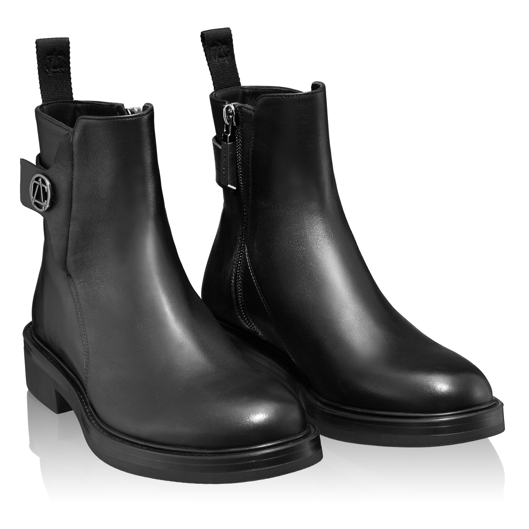 Women Leather Casual Boots 6453 Vitello Black