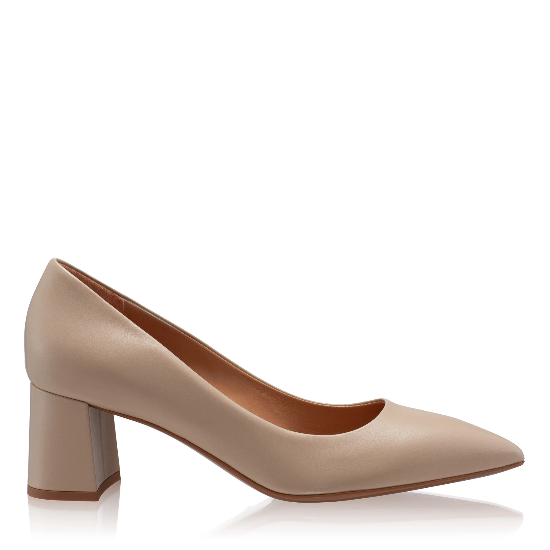 Mid-heel Leather Pumps 7550 Vitello Beige