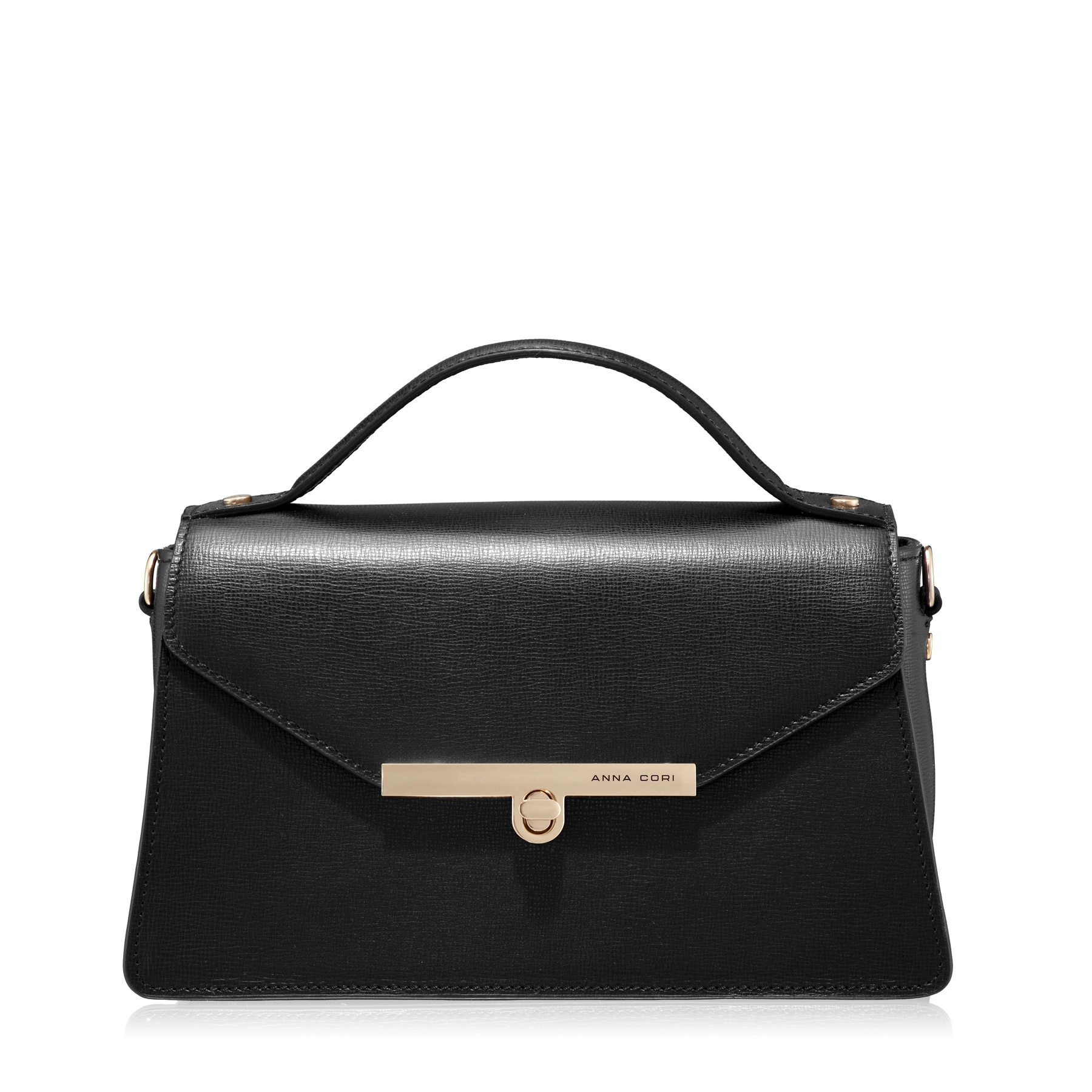 Women Leather Hand Bag CASEY 02 VITELLO STAMP BLACK