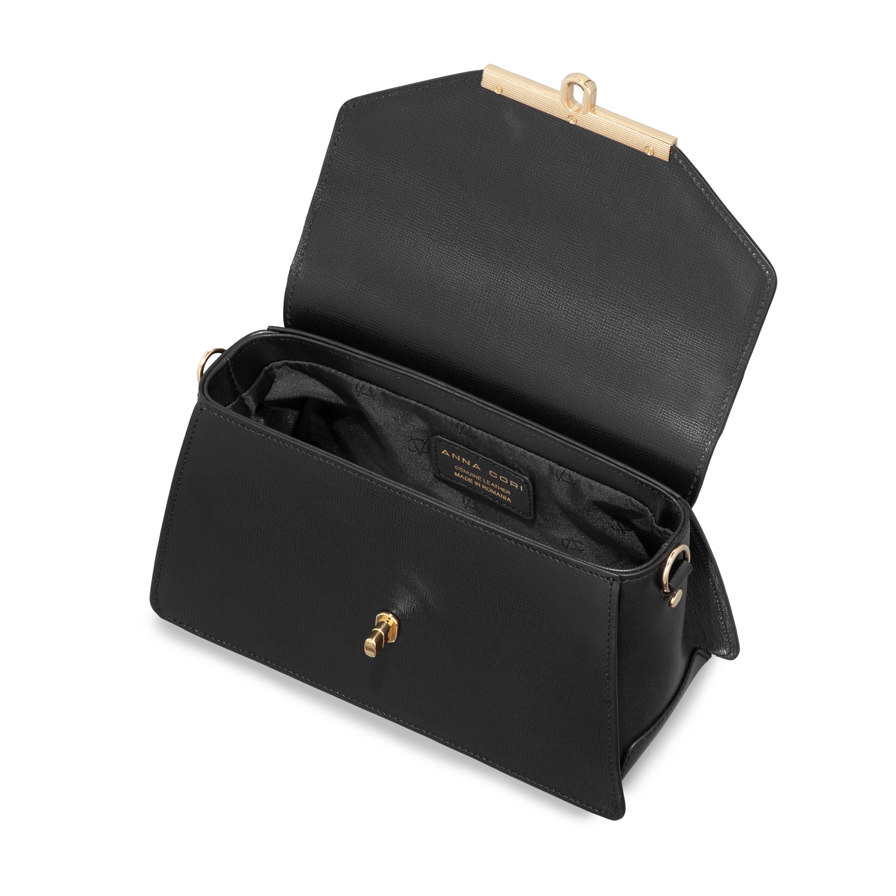 Women Leather Hand Bag CASEY 02 VITELLO STAMP BLACK