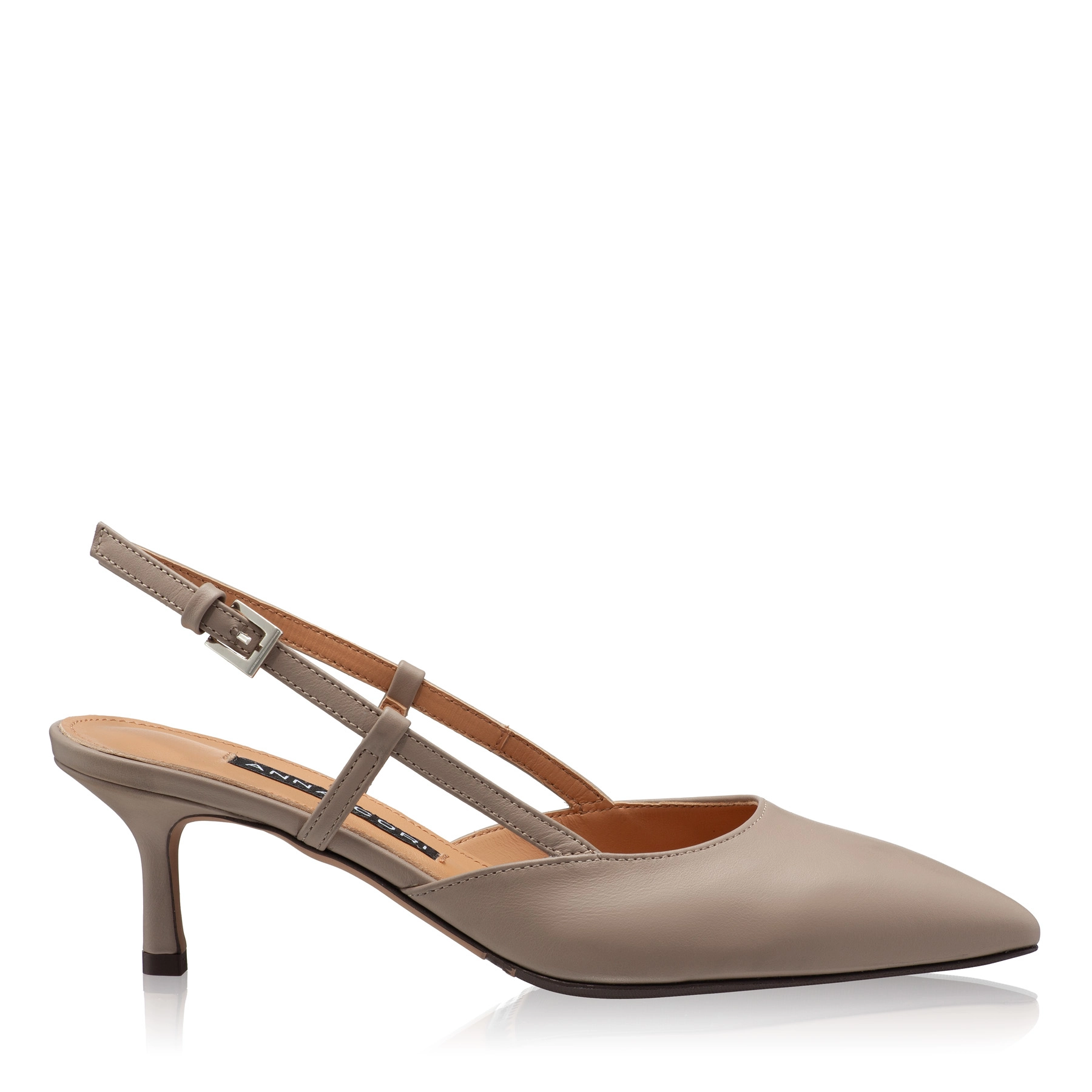 Mid-heel Slingback Pumps 8053 Vitello Taupe