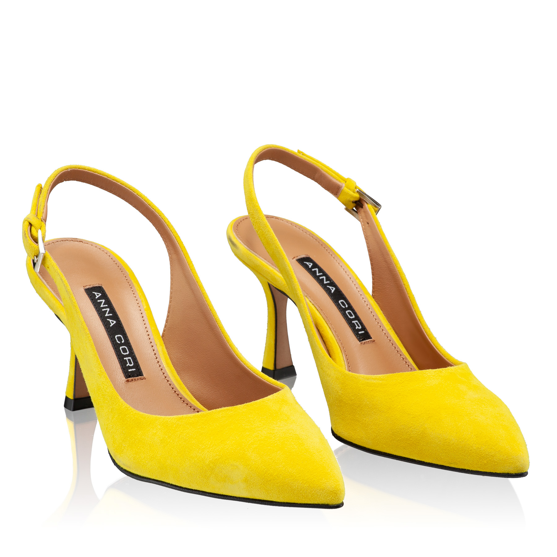 Mid-heel Slingback Pumps 5728 Camoscio Yellow