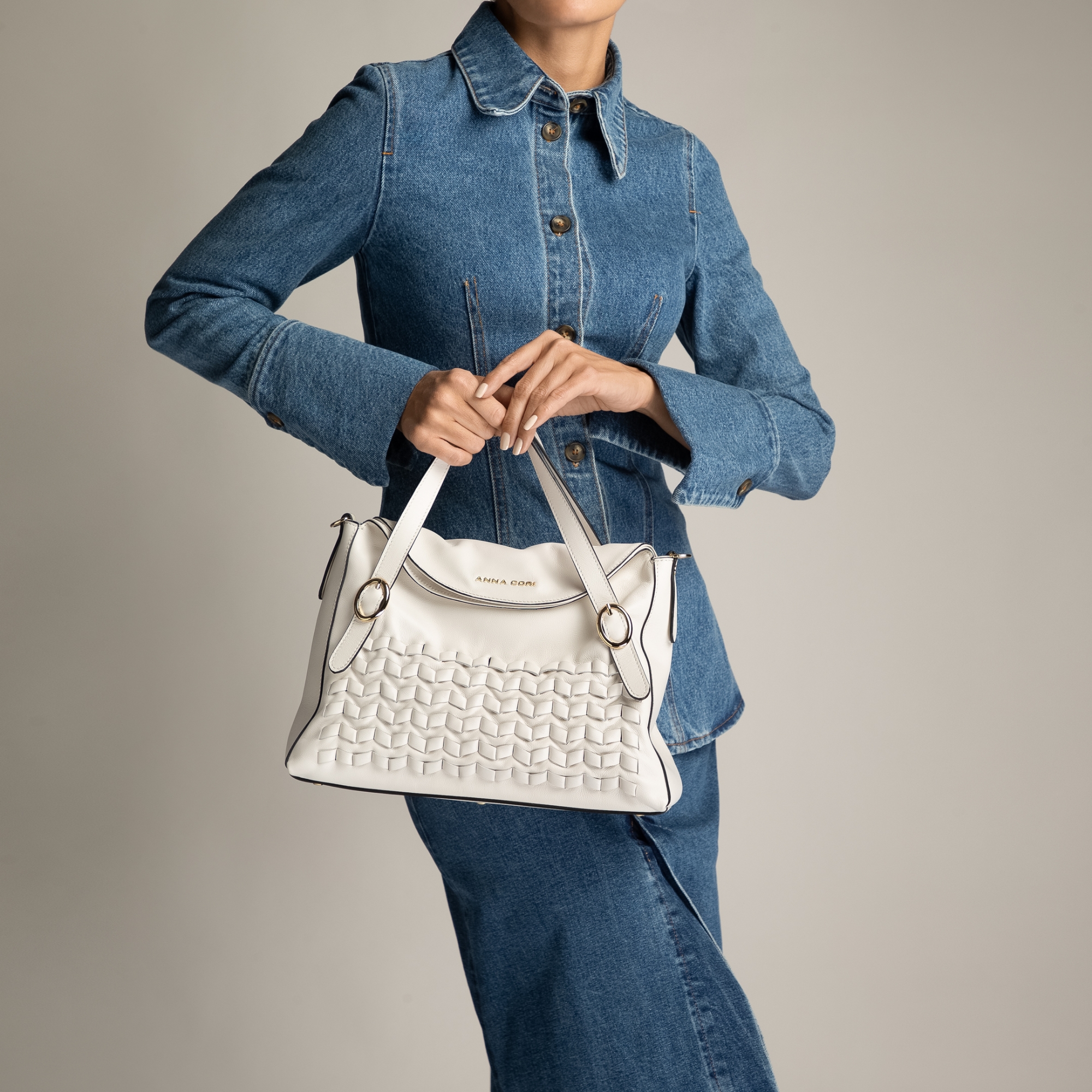HANDBAG WOMAN FANIA 01 VITELLO PANNA