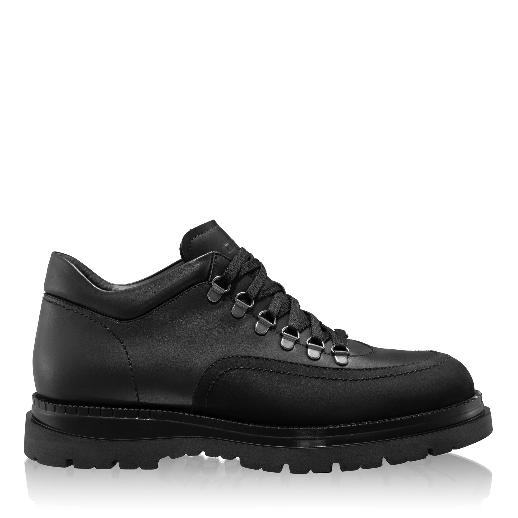 Men Genuine Leather Casual Shoes 7757 Vitello+Nabuck Black