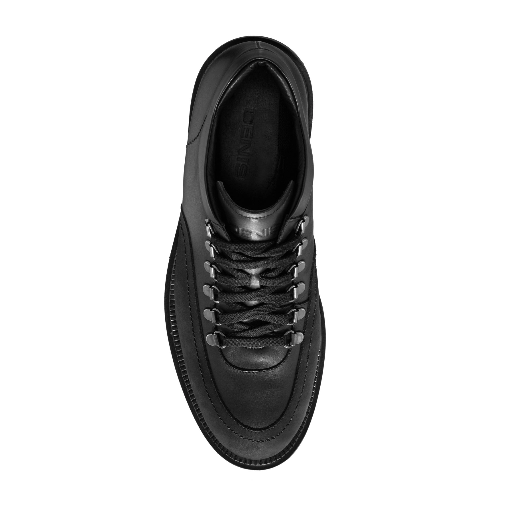 Men Genuine Leather Casual Shoes 7757 Vitello+Nabuck Black