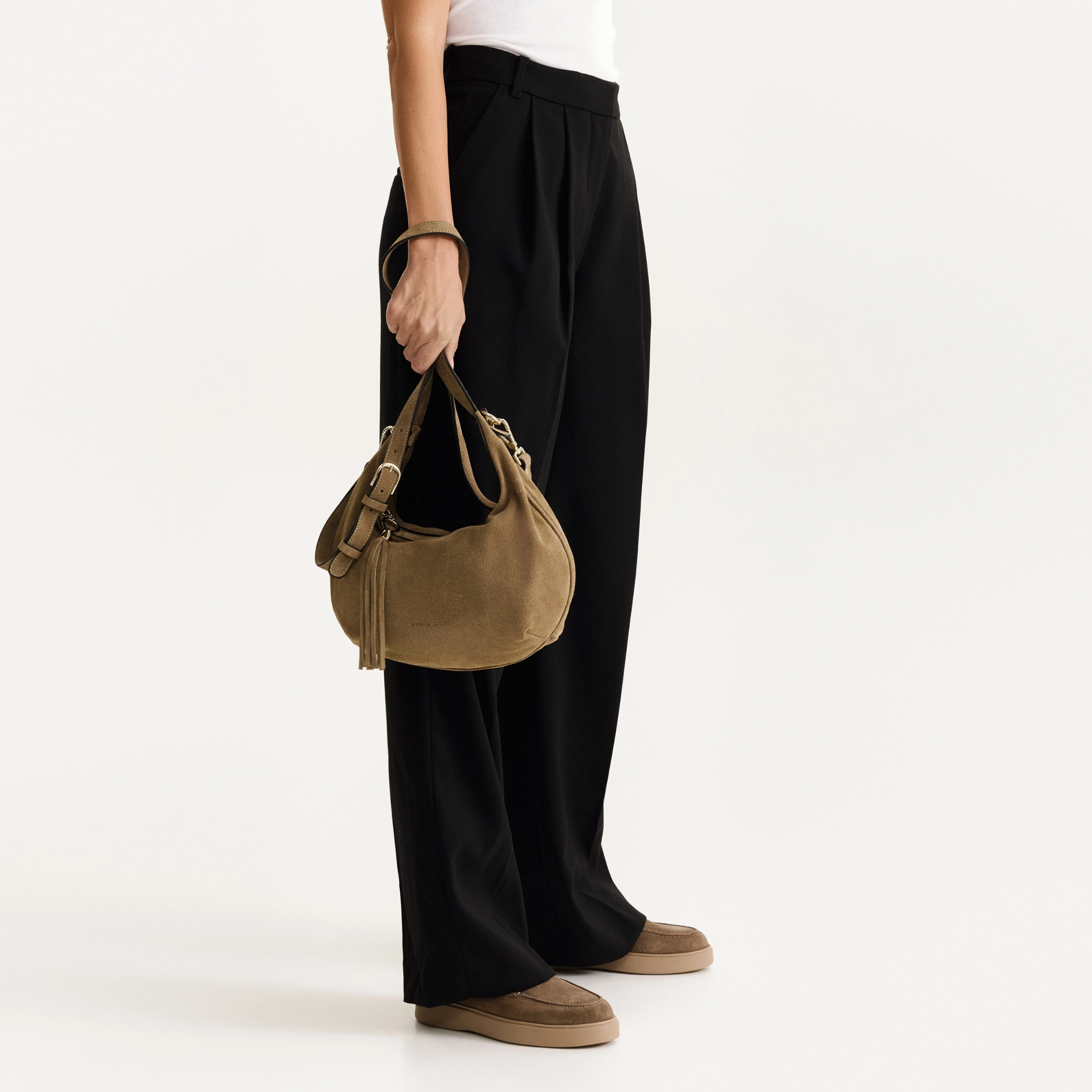 Women Leather Hand Bag NORY 01 CROSTA TAUPE