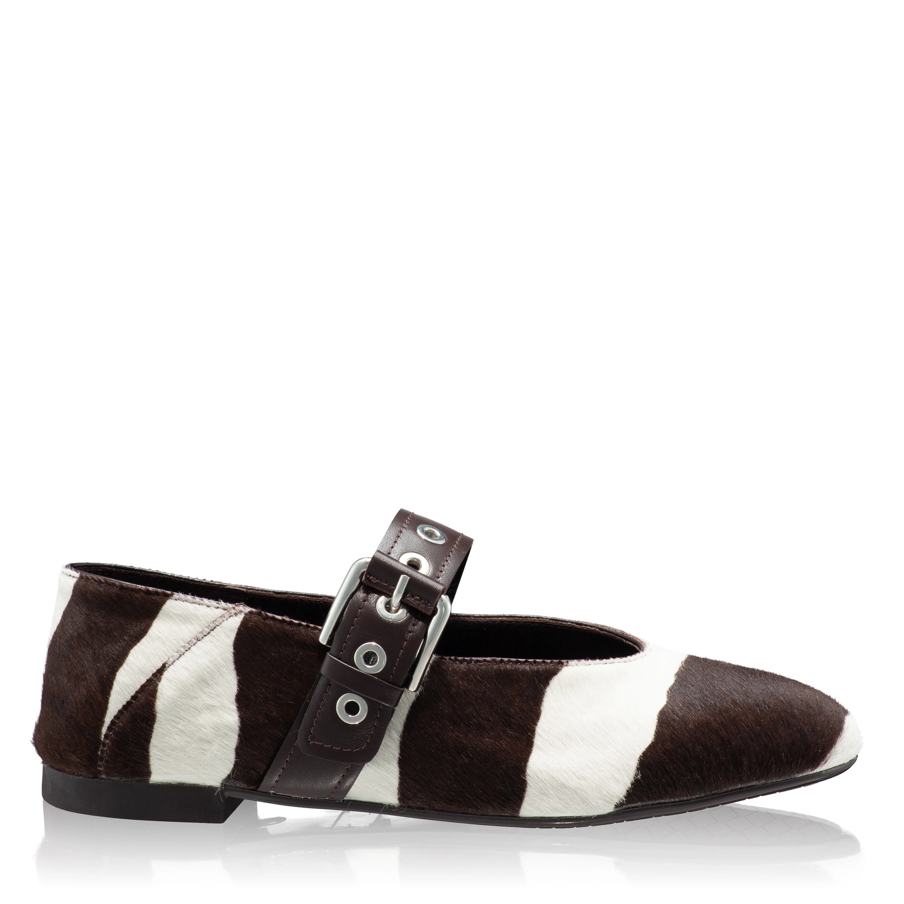 Ballerina Flats 8173 Cavallino Zebra White+Brown