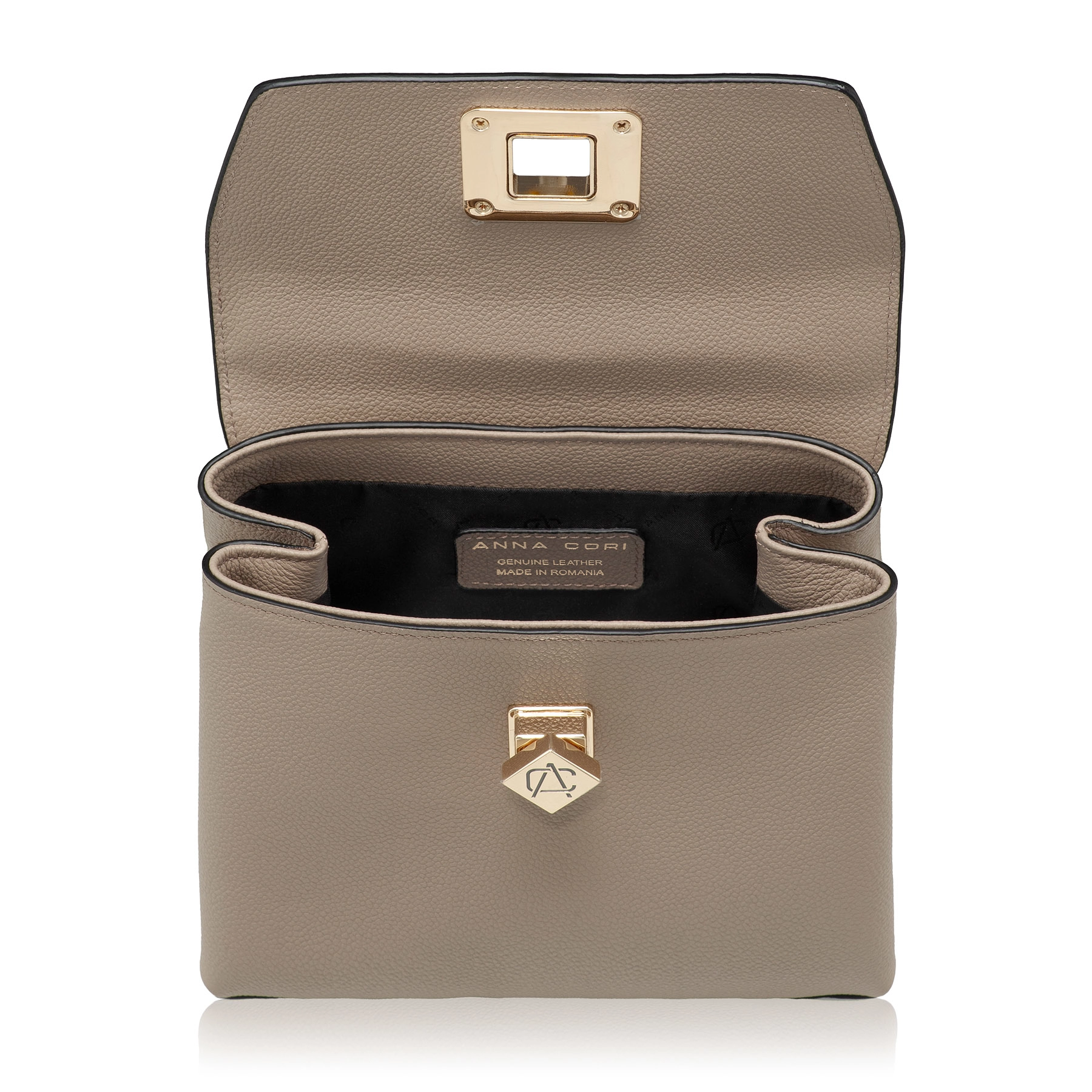 Women Leather Hand Bag GENNA 02 BOTTALATO TAUPE