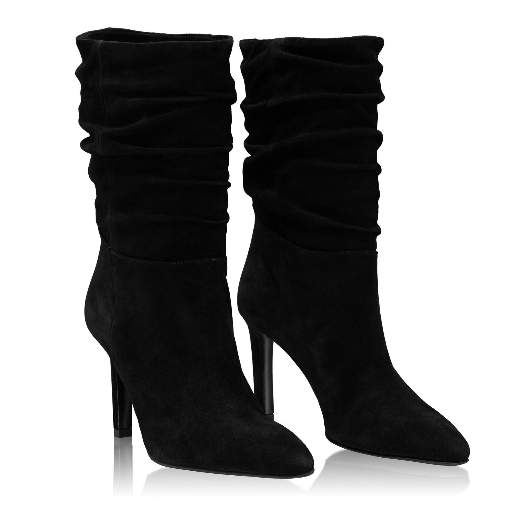 Women Leather Boots 7964 Camoscio Black