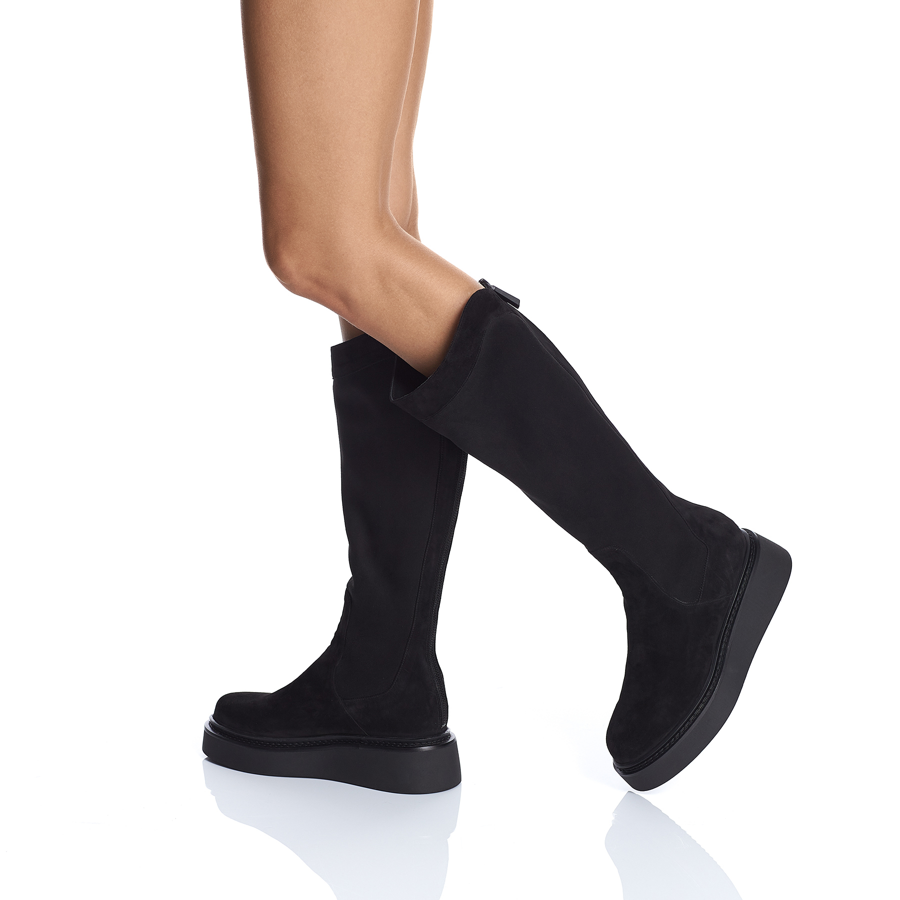 Women Suede Leather Boots 7937 Camoscio Black