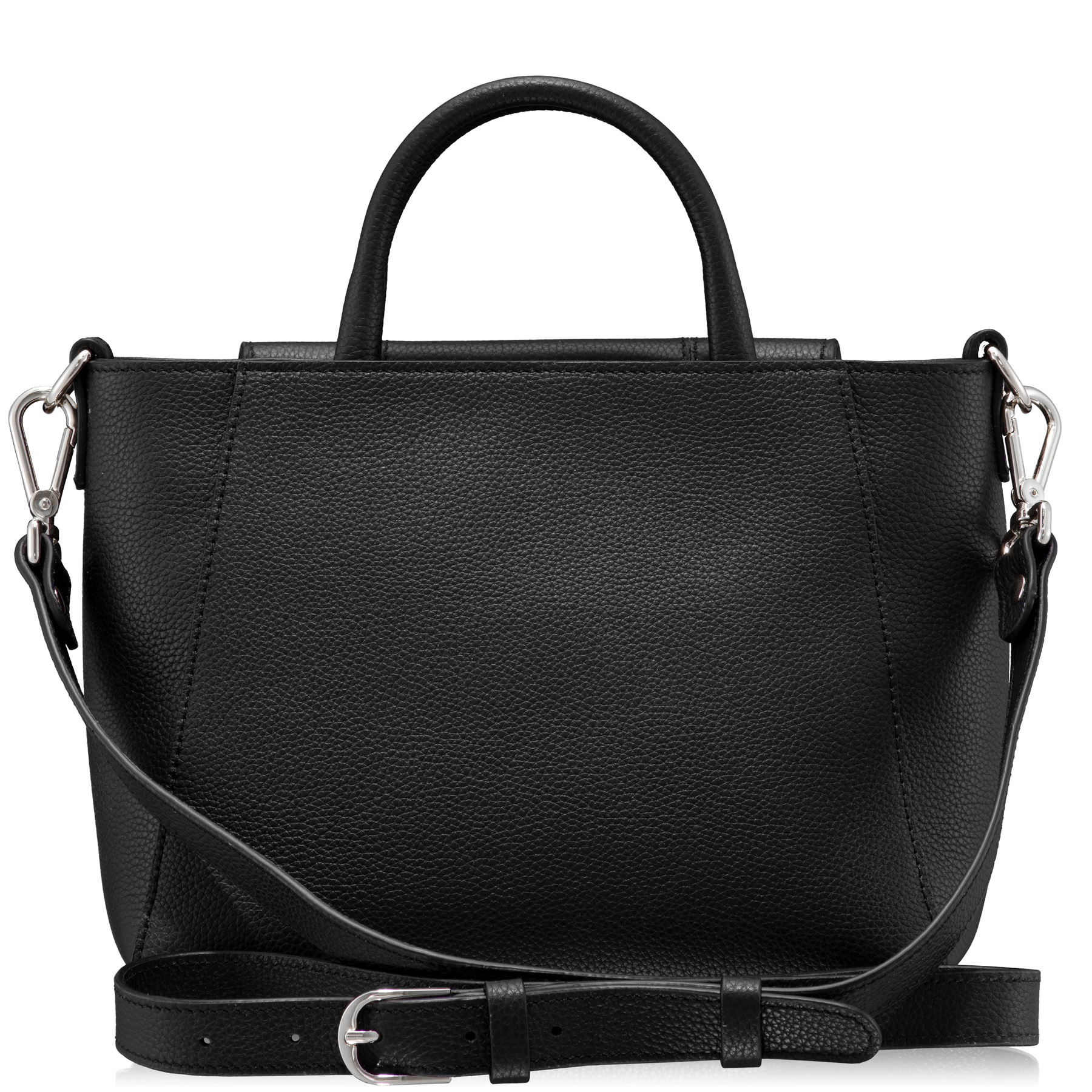 Women Leather Hand Bag CLARINA 04 Bottalato Black