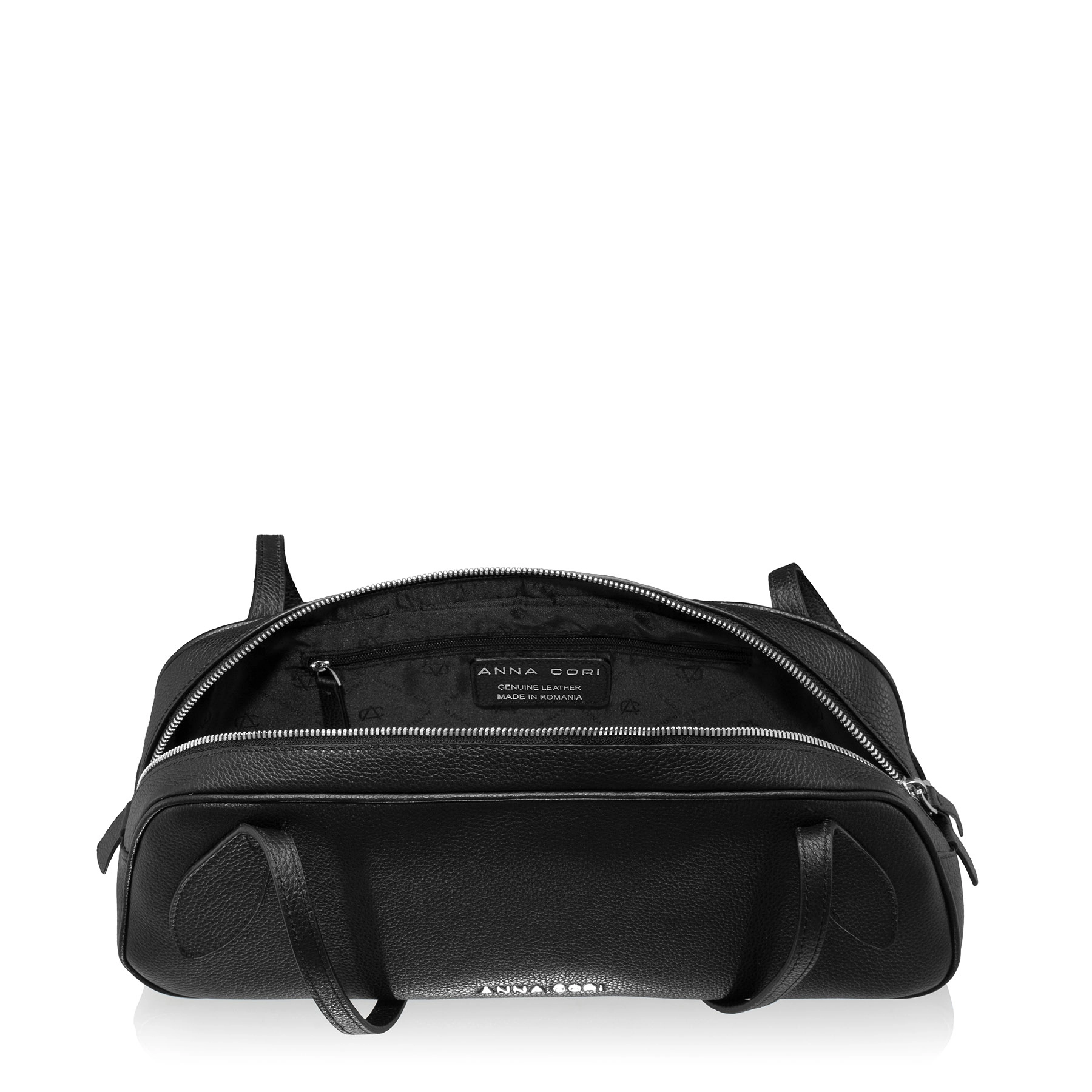 Women Leather Hand Bag MUNA 02 BOTTALATO BlLACK