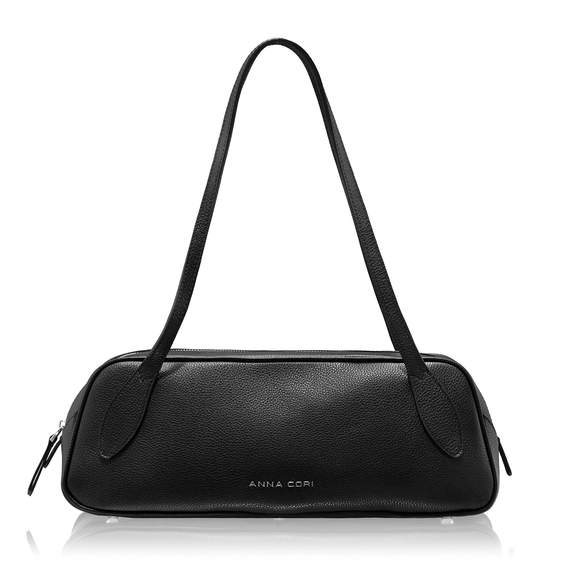 Women Leather Hand Bag MUNA 02 BOTTALATO BlLACK
