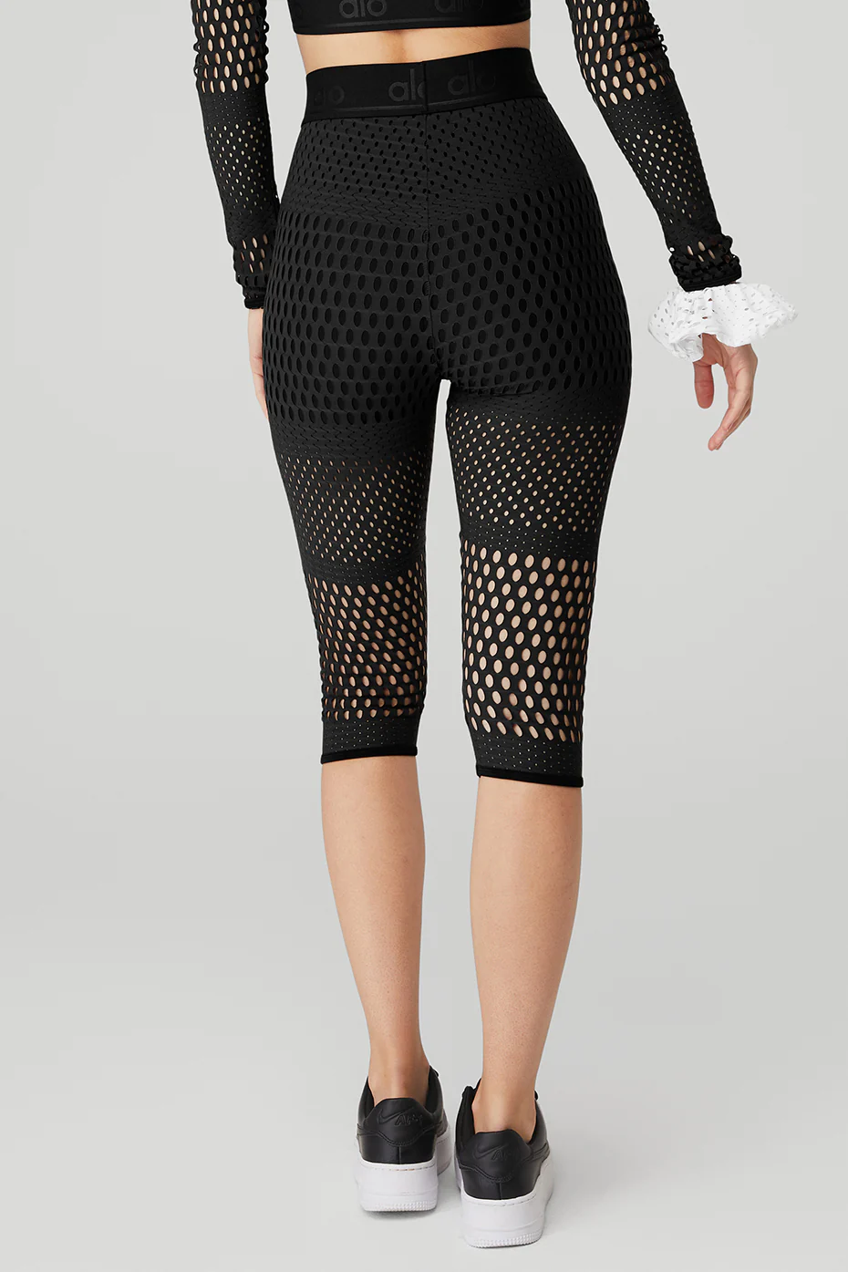 Mesh High-Waist Haute Summer Capri - Black