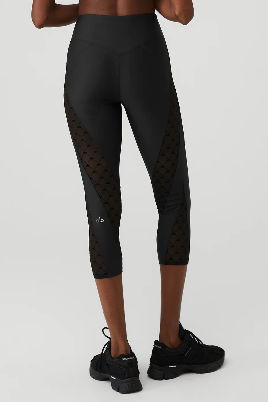 Airlift Mesh High-Waist Celeste Capri - Black