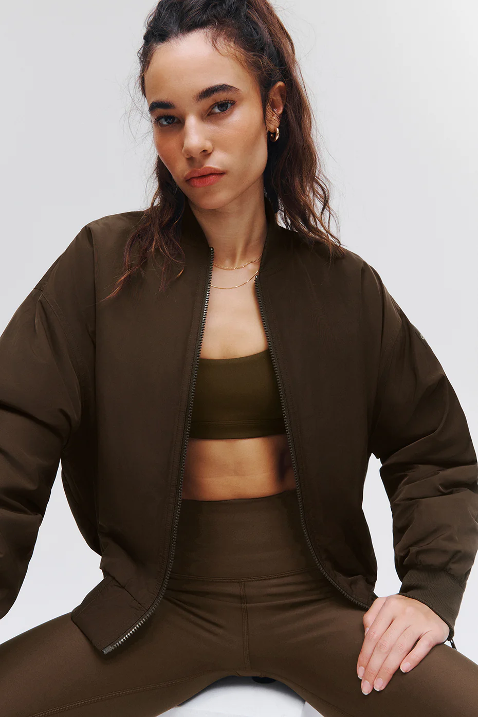 Faux Fur Urbanite Bomber - Espresso/Ivory