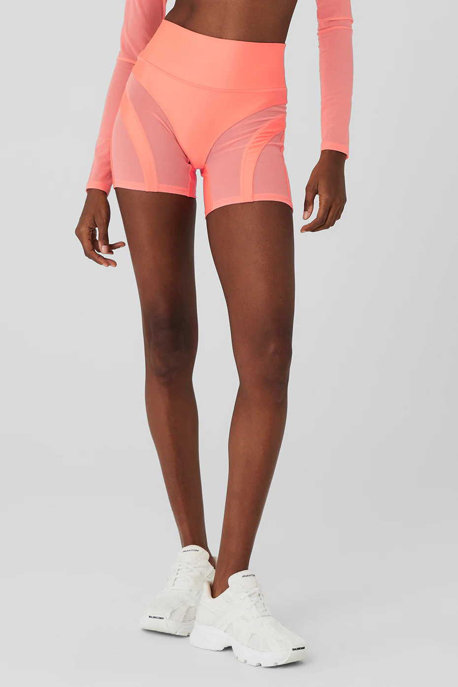 5 Airlift Heat Wave Biker Short - Candy Orange