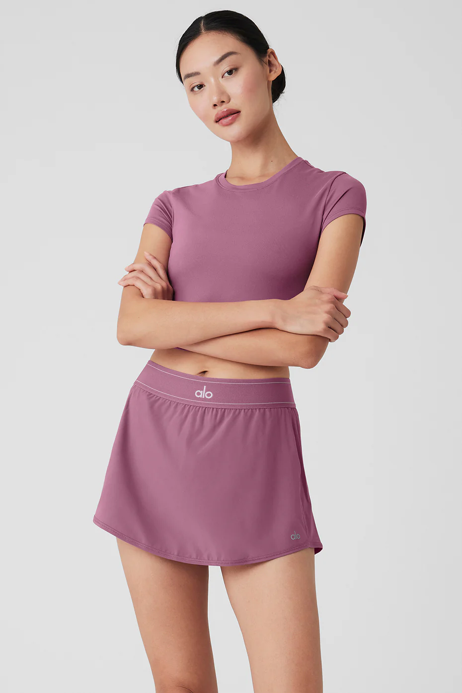 Alosoft Crop Finesse Short Sleeve - Soft Mulberry