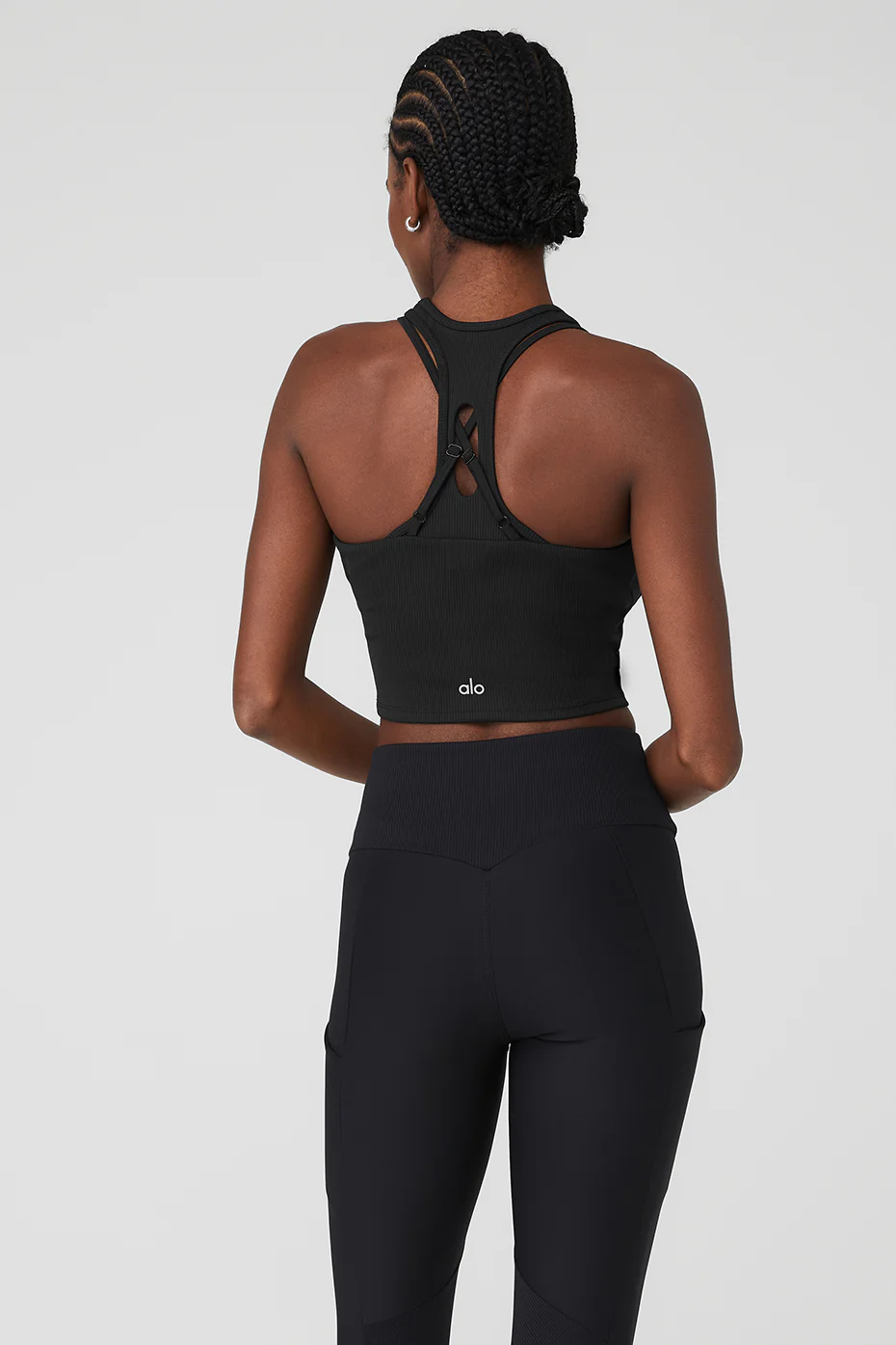 Ribbed Airlift Enchanted Bra Tank - Black