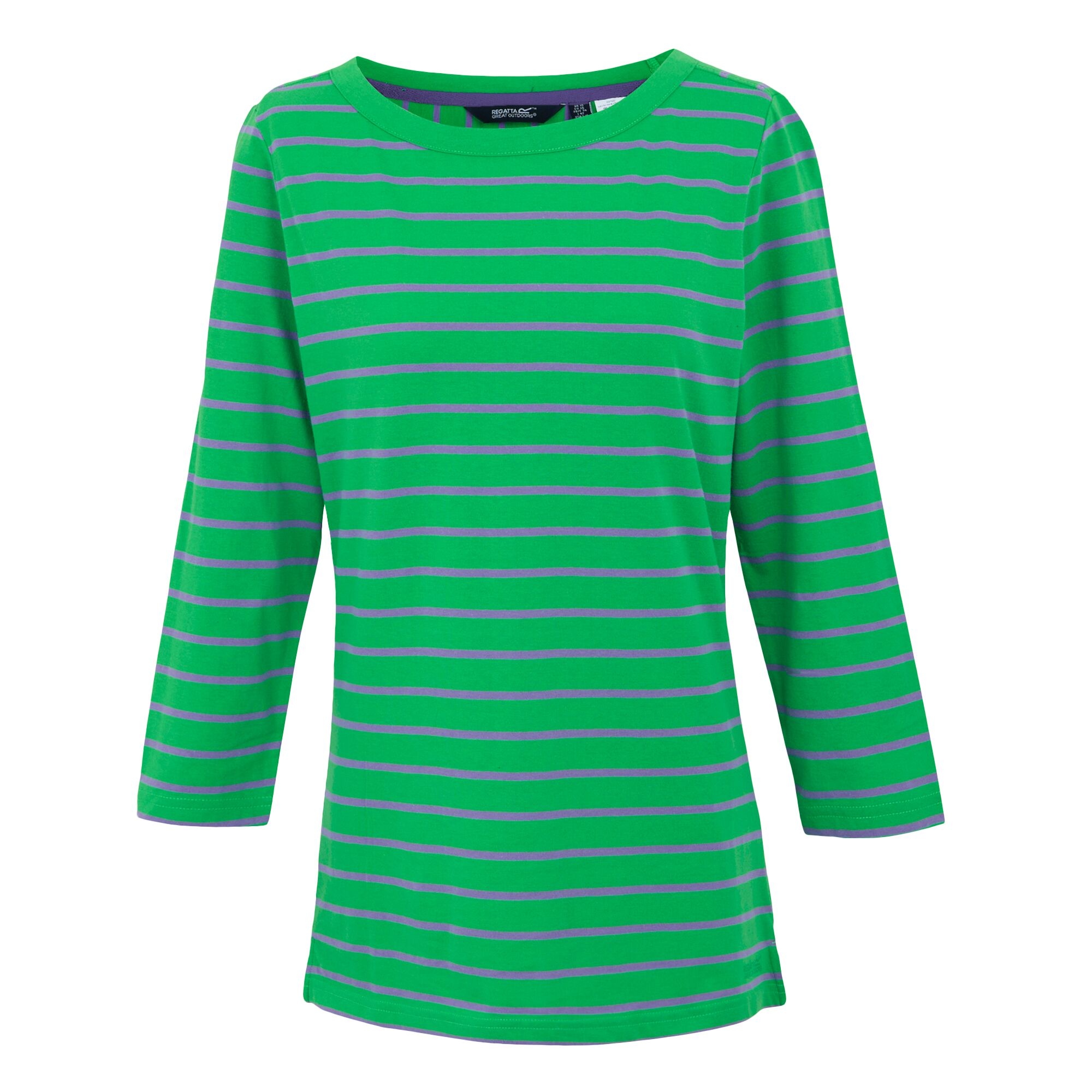 Women's Bayletta II 3/4 Sleeve Top  | Island Green Paisley Purple Stripe