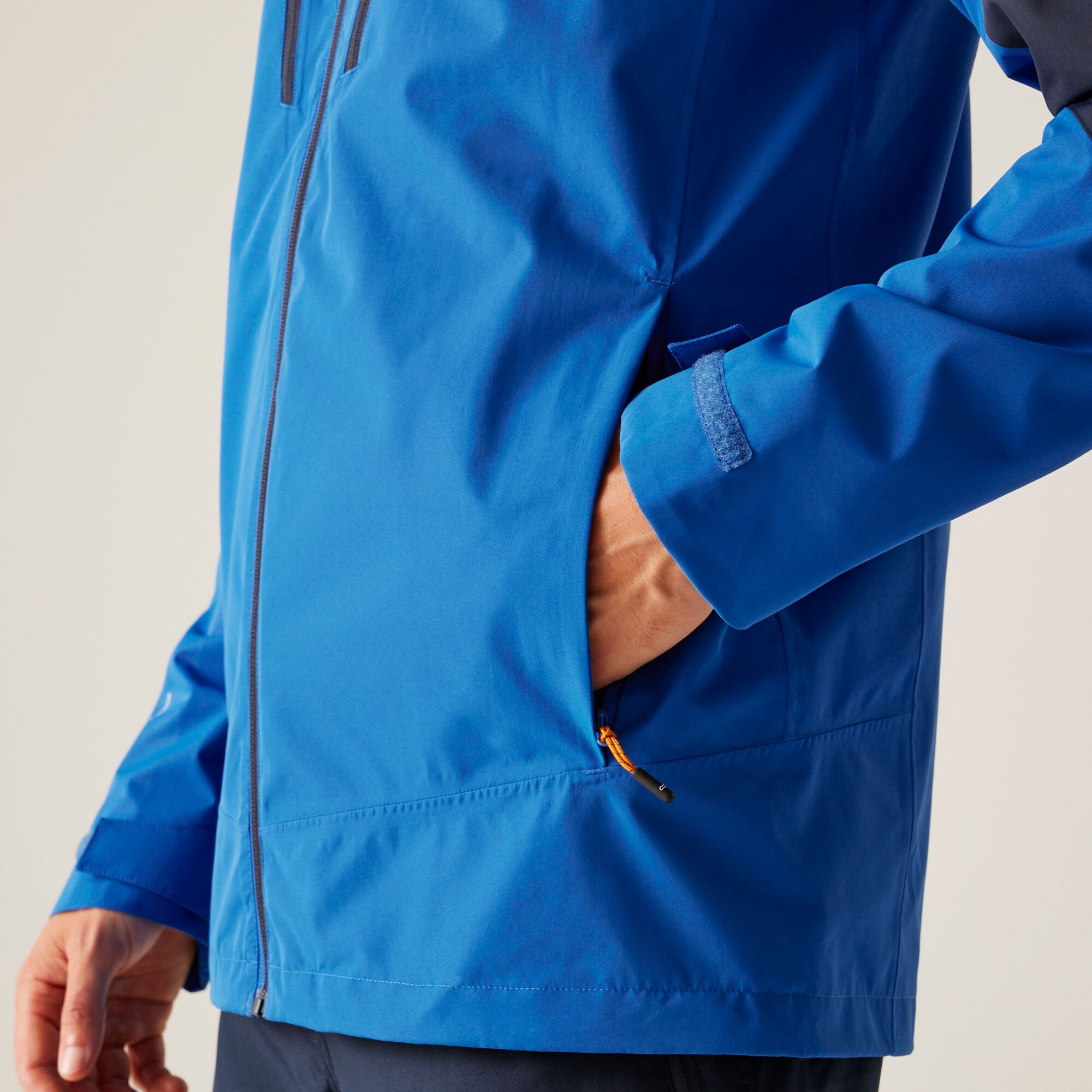 Men's Calderdale VI Waterproof Jacket | Olympian Blue Navy Tangerine Tango
