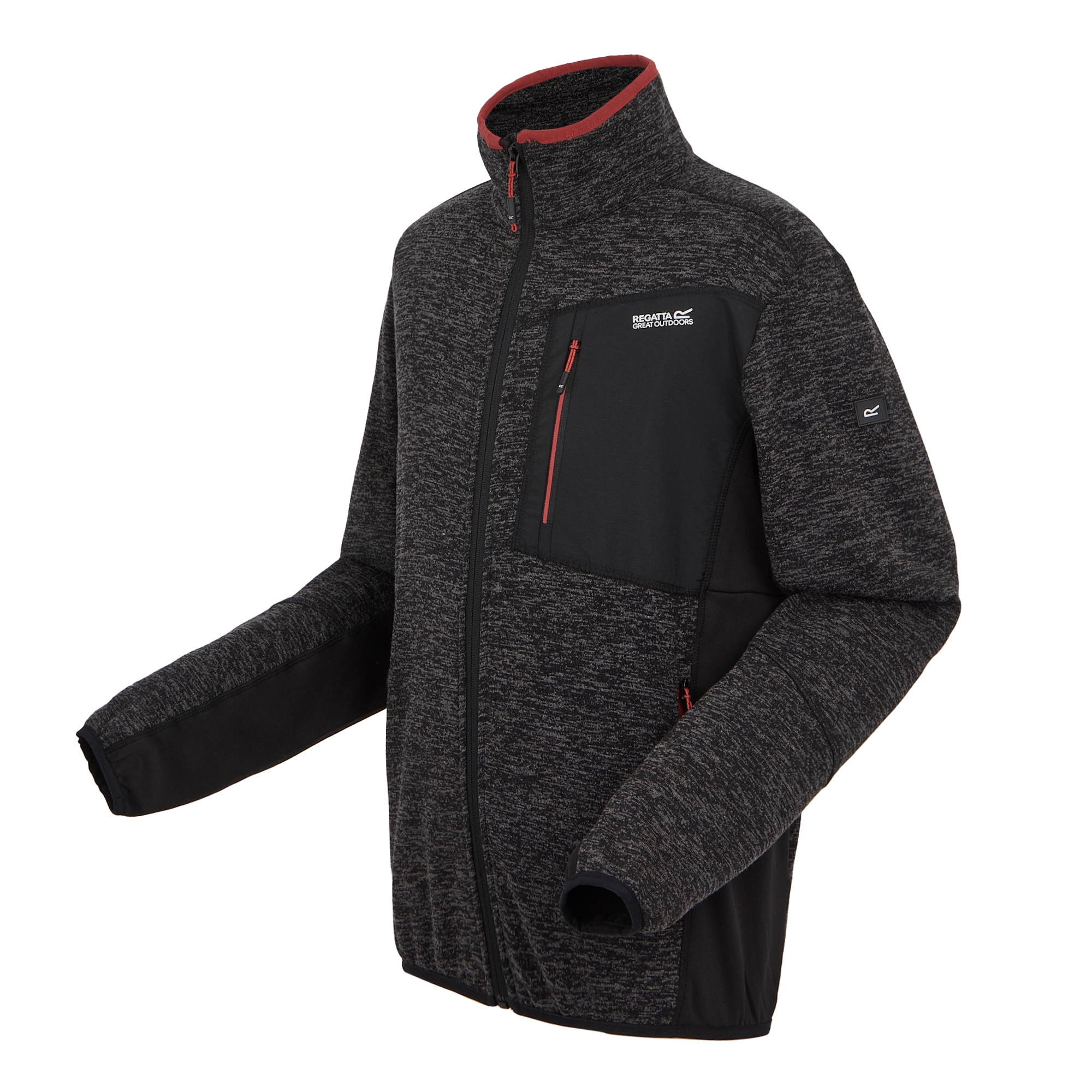Men's Baslinn Full Zip Fleece | Black Marl Black
