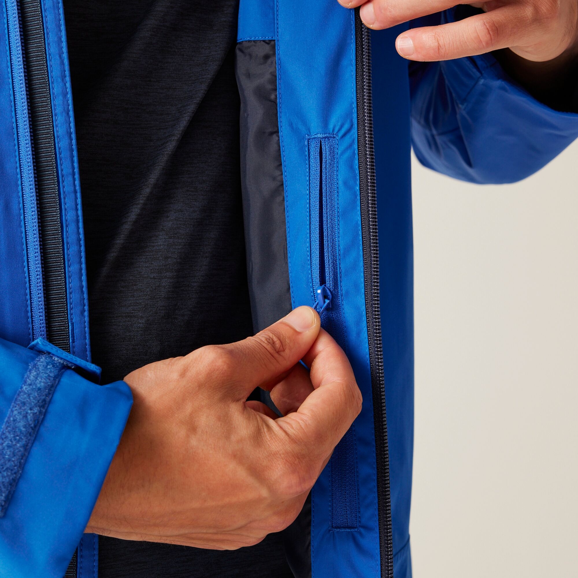 Men's Calderdale VI Waterproof Jacket | Olympian Blue Navy Tangerine Tango