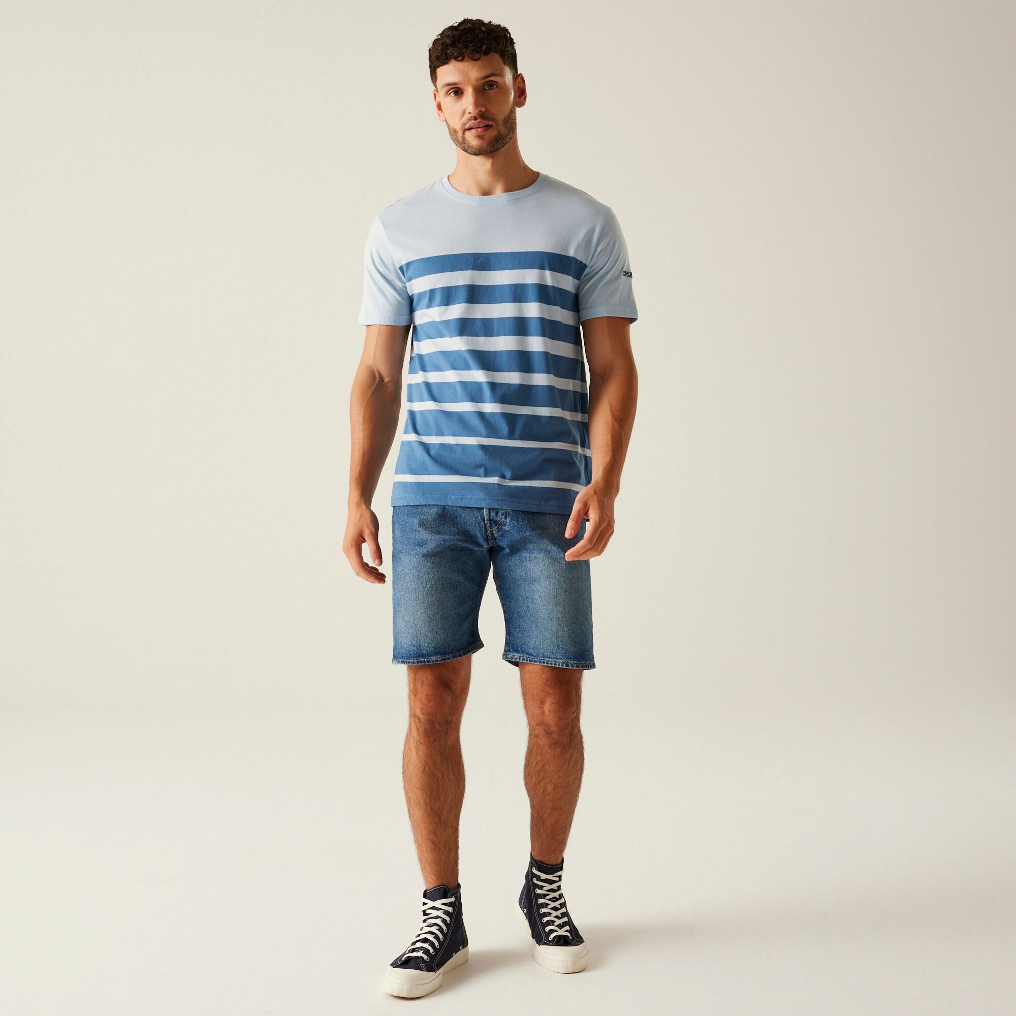 Men's Shorebay III Striped T-Shirt | Skyway Coronet Blue Stripe