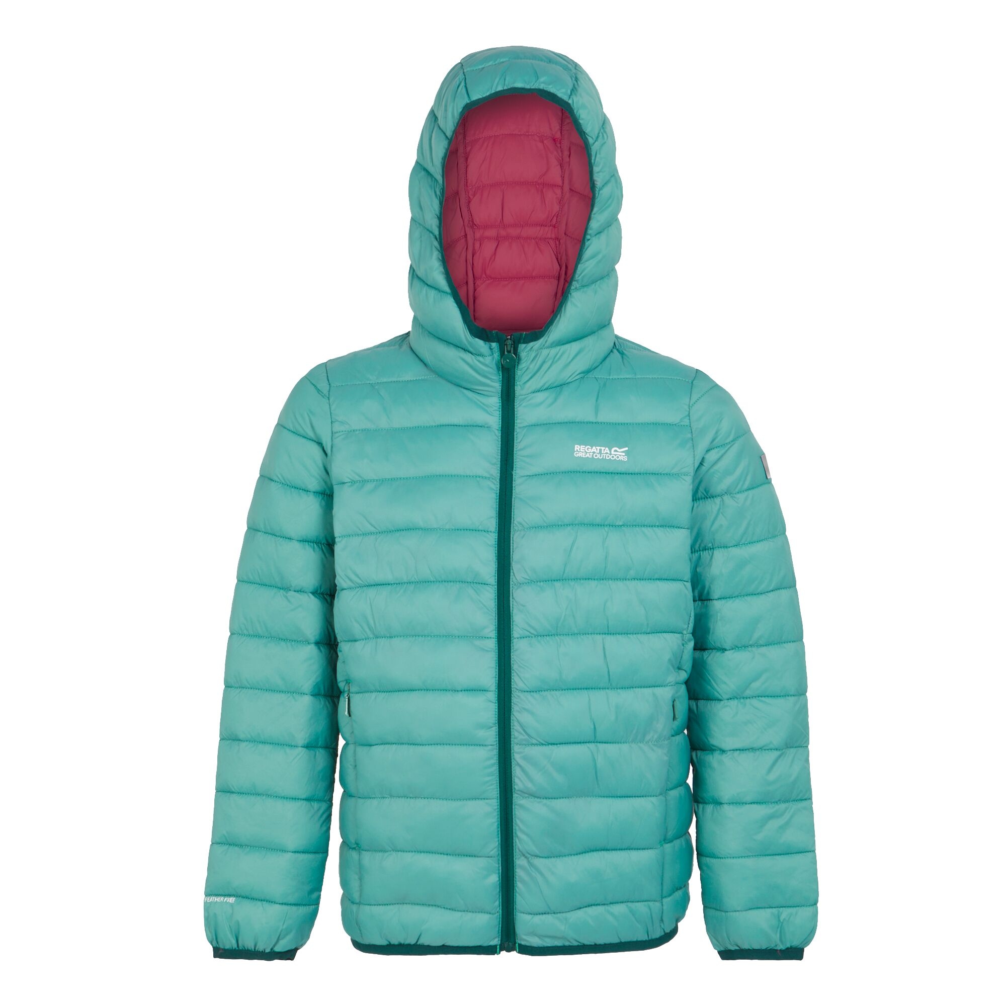 Kids' Hooded Marizion Padded Jacket | Dusty Green Deep Pink
