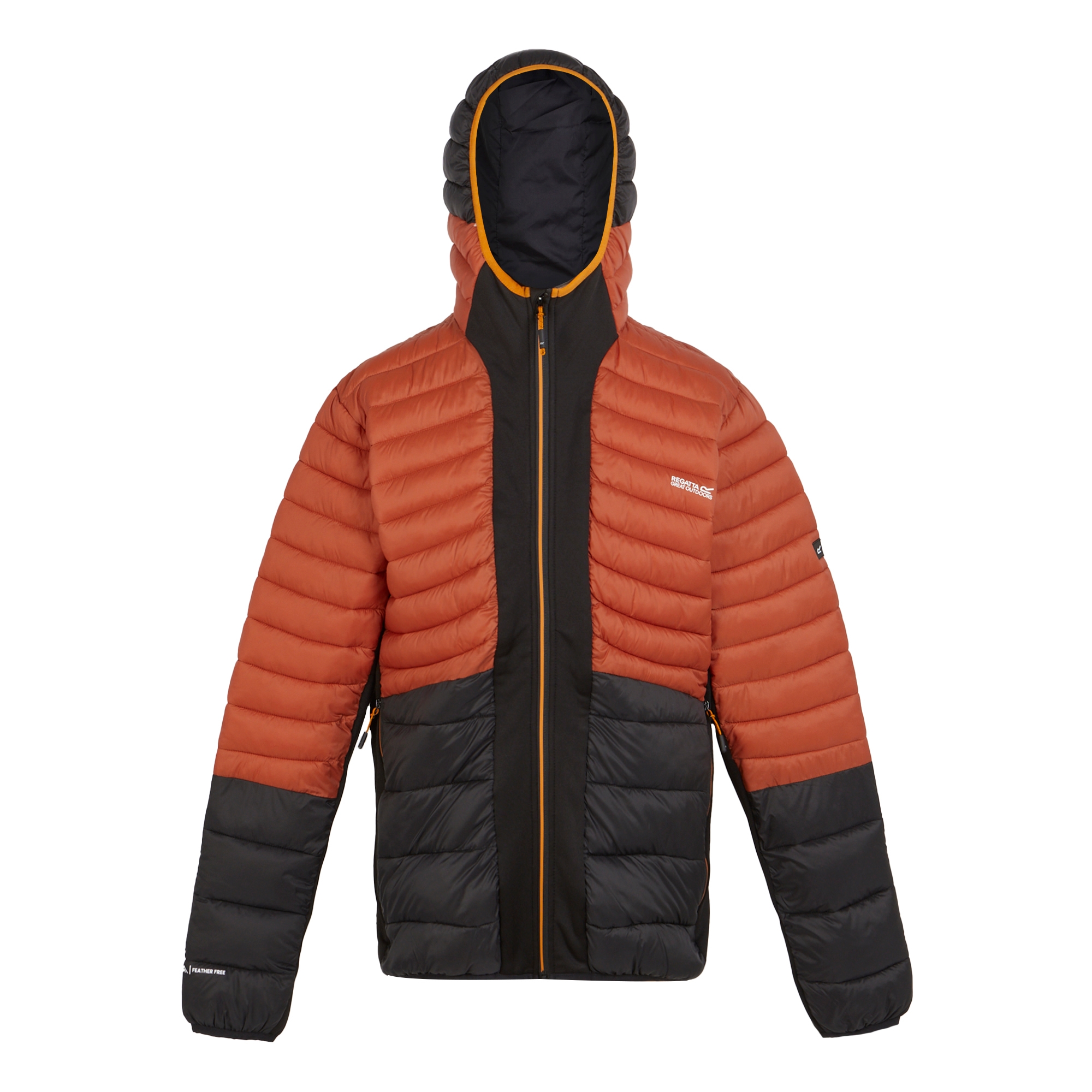 Men's Leedre Hybrid Hooded Jacket | Red Ochre Black