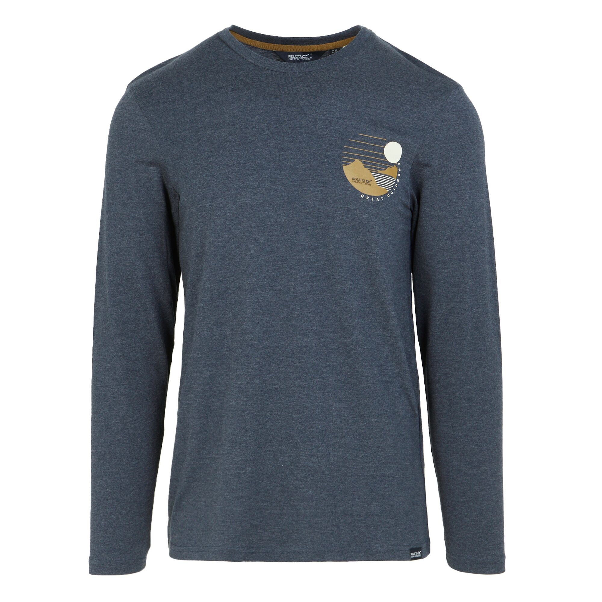 Men's Maylow Long Sleeved T-Shirt | Navy Marl Graphic