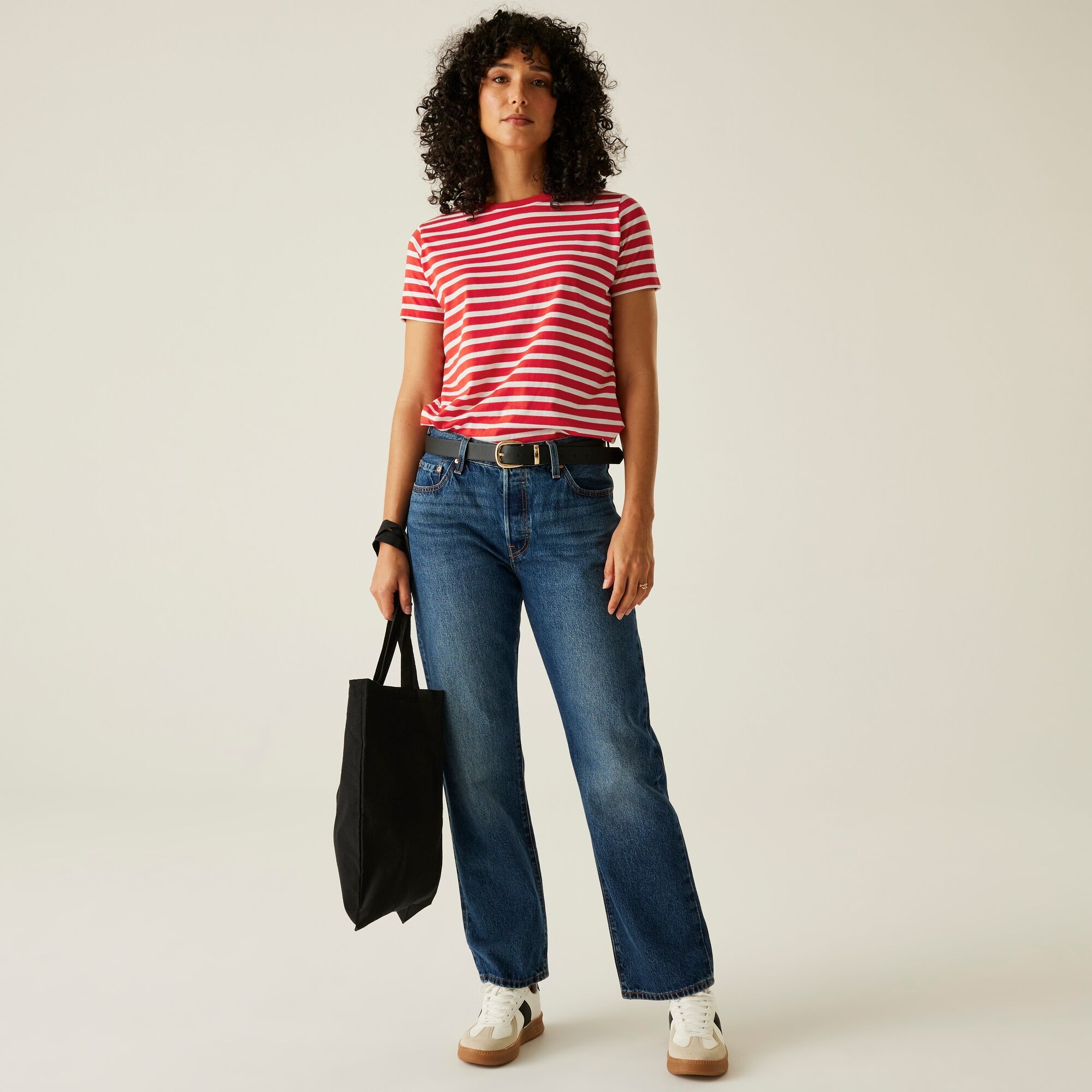 Women's Bayletta Short Sleeve T-Shirt | High Risk Red White Stripe