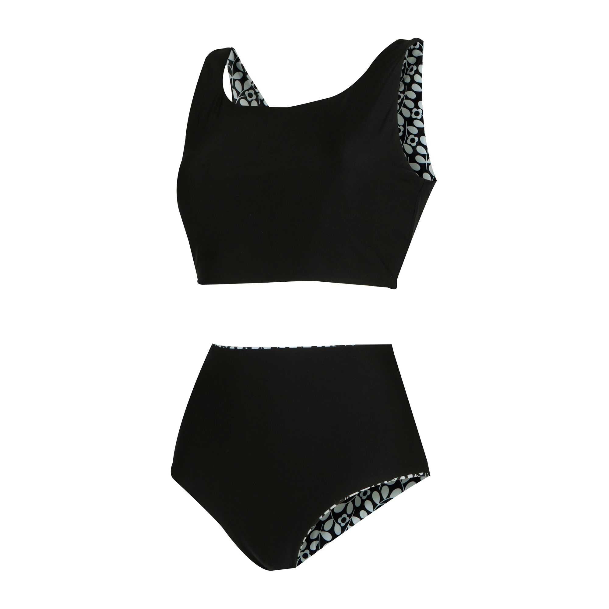 Orla Kiely Reversible Bikini Set | Jasmine Flower Black