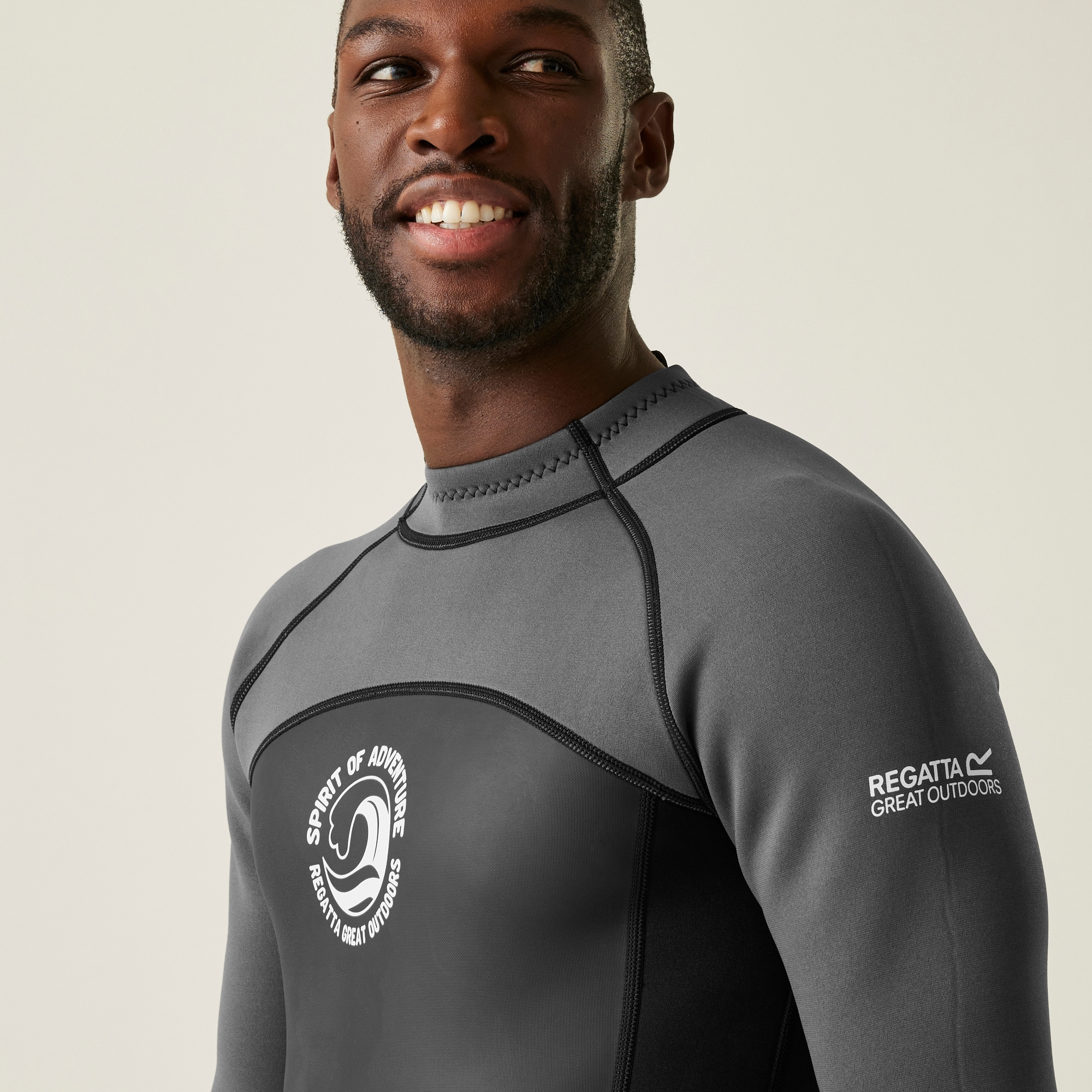 Men's Full 2mm Wetsuit | Black Dark Grey White