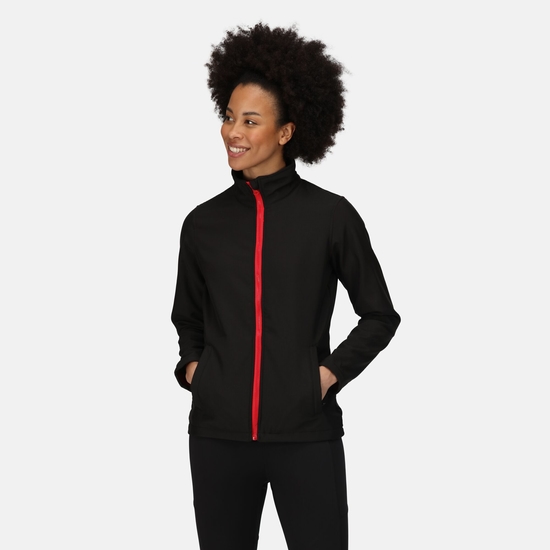 Women's Ablaze Printable Softshell Jacket | Black Classic Red