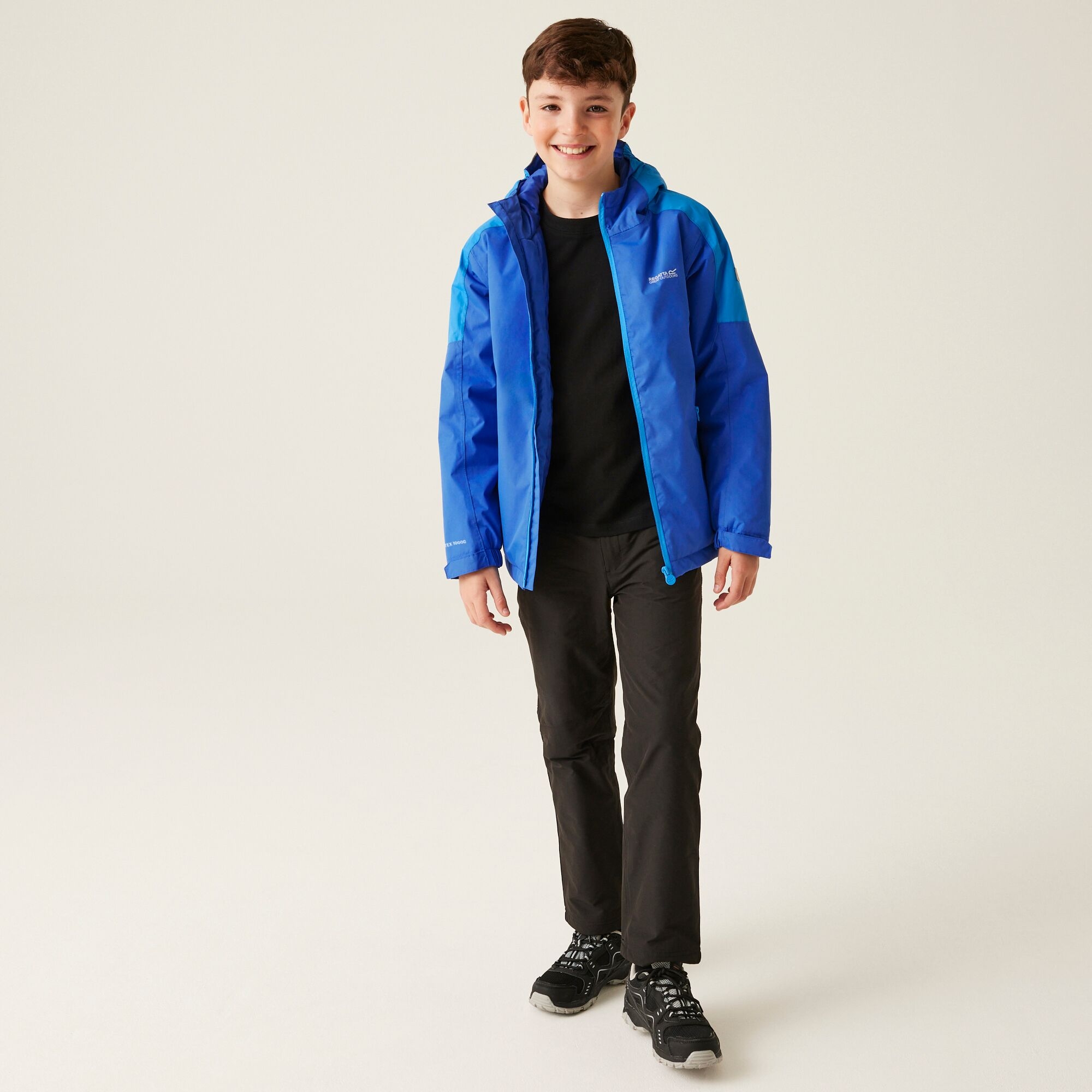 Kids' Hurdle V Waterproof Jacket | Olympian Blue Hydro Blue
