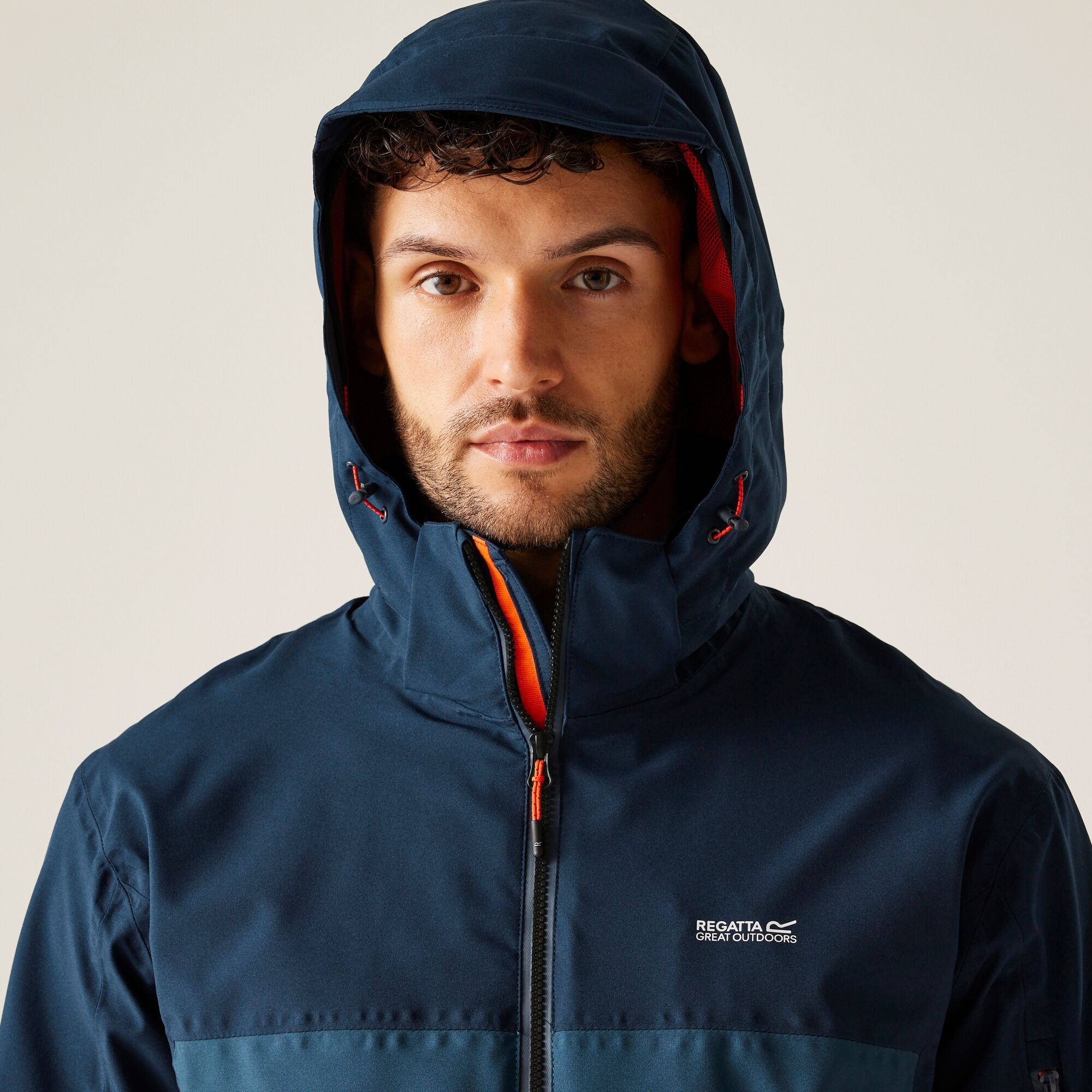 Men's Bosfield III Waterproof Jacket | Moonlight Denim Navy Tangerine Tango